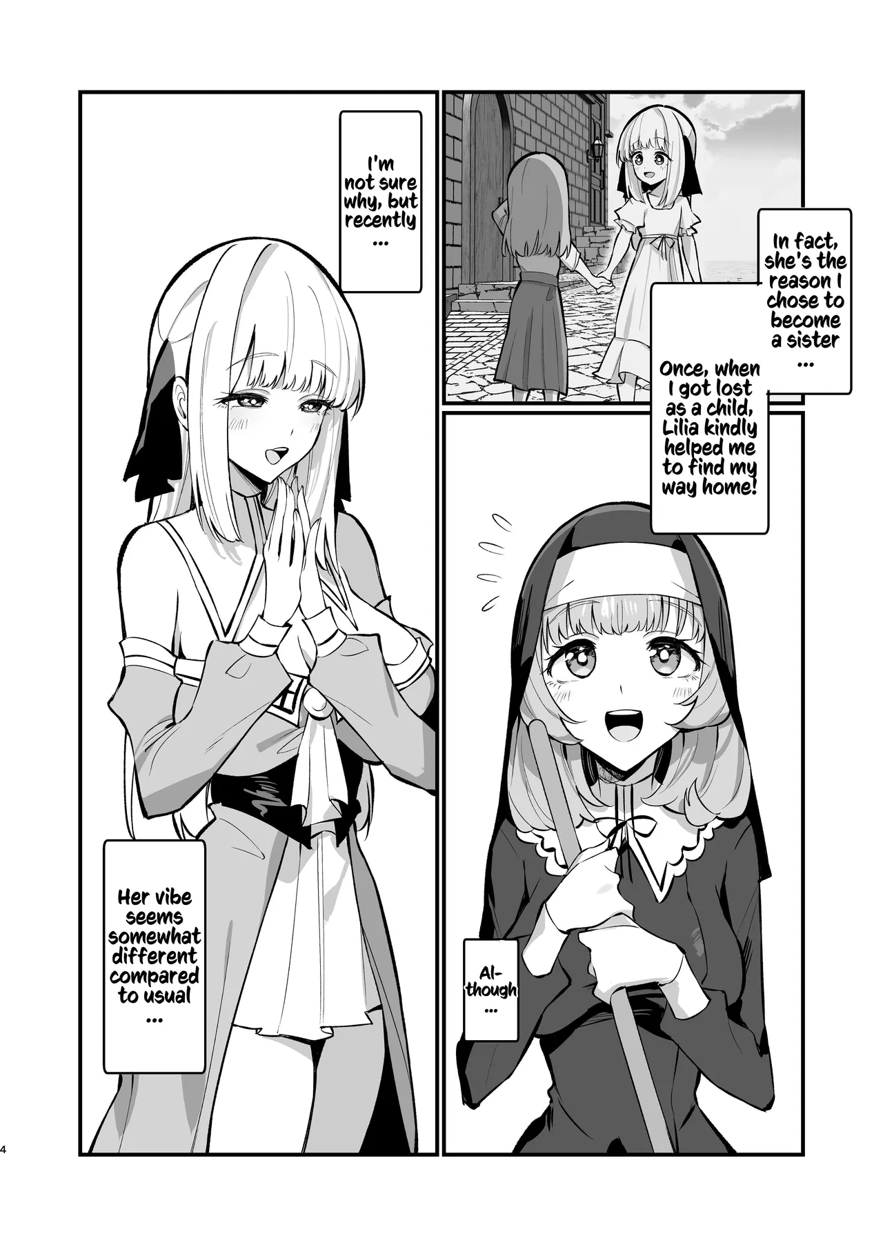 [Unahouse (Unacchi)]Sister Kanzen Haiboku. ~Muchi na Sister ga honnou de Hatsujo Koubi Surumade~ | A Sister's Absolute Defeat: Until an Innocent Nun Enters Heat and Indulges in Passionate Mating Sex[English] [Kusanuu] [Digital] Page 4