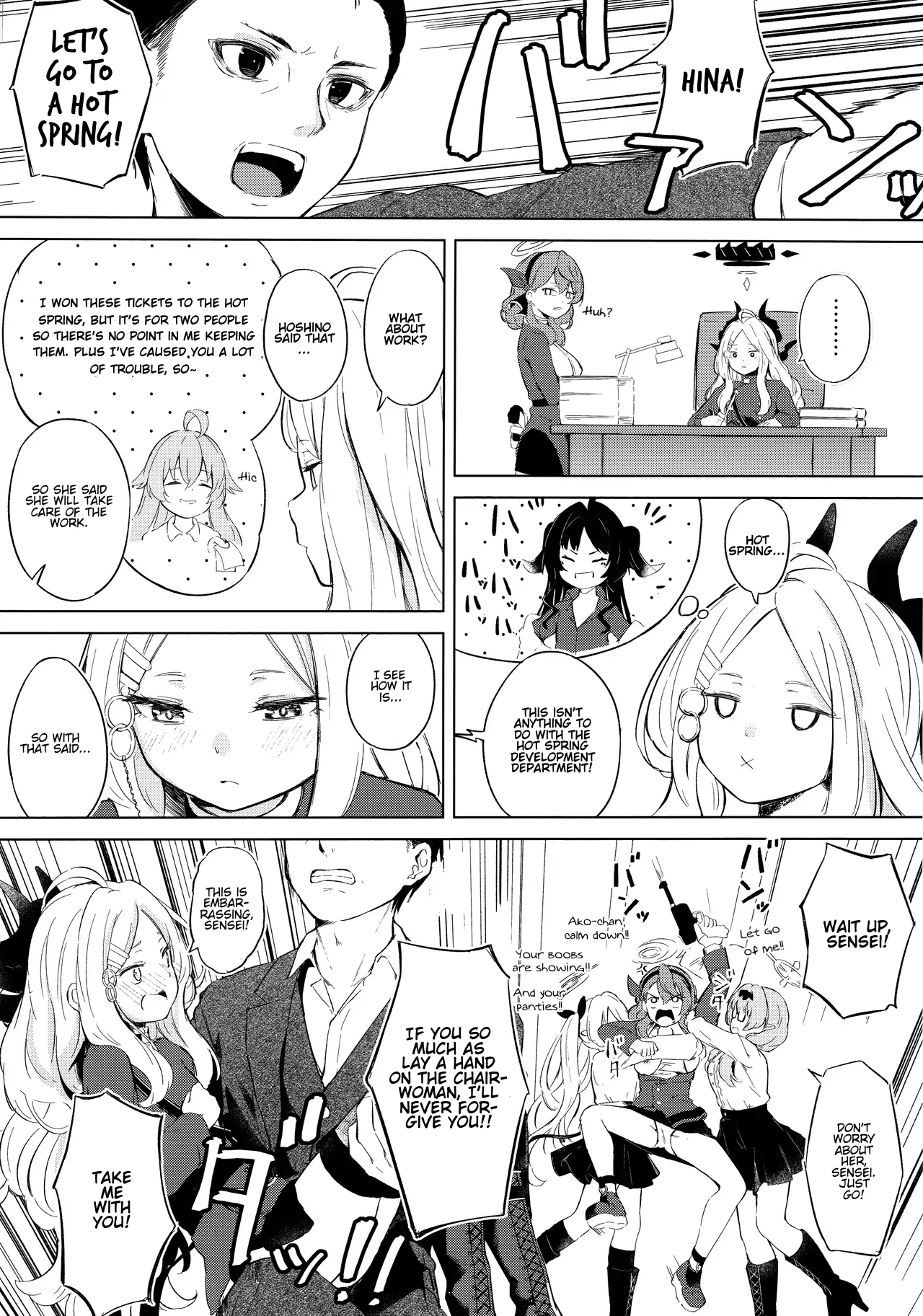 (C105) [Funiai-Ice (Funiai Riko)]Yukemuri Shimeppori Kojitsu Roten nite Amaenbo Iinchou to | Going to a steamy private outdoor hot spring with a clingy chairwoman(Blue Archive) [English] [Hitode Scans] Page 2