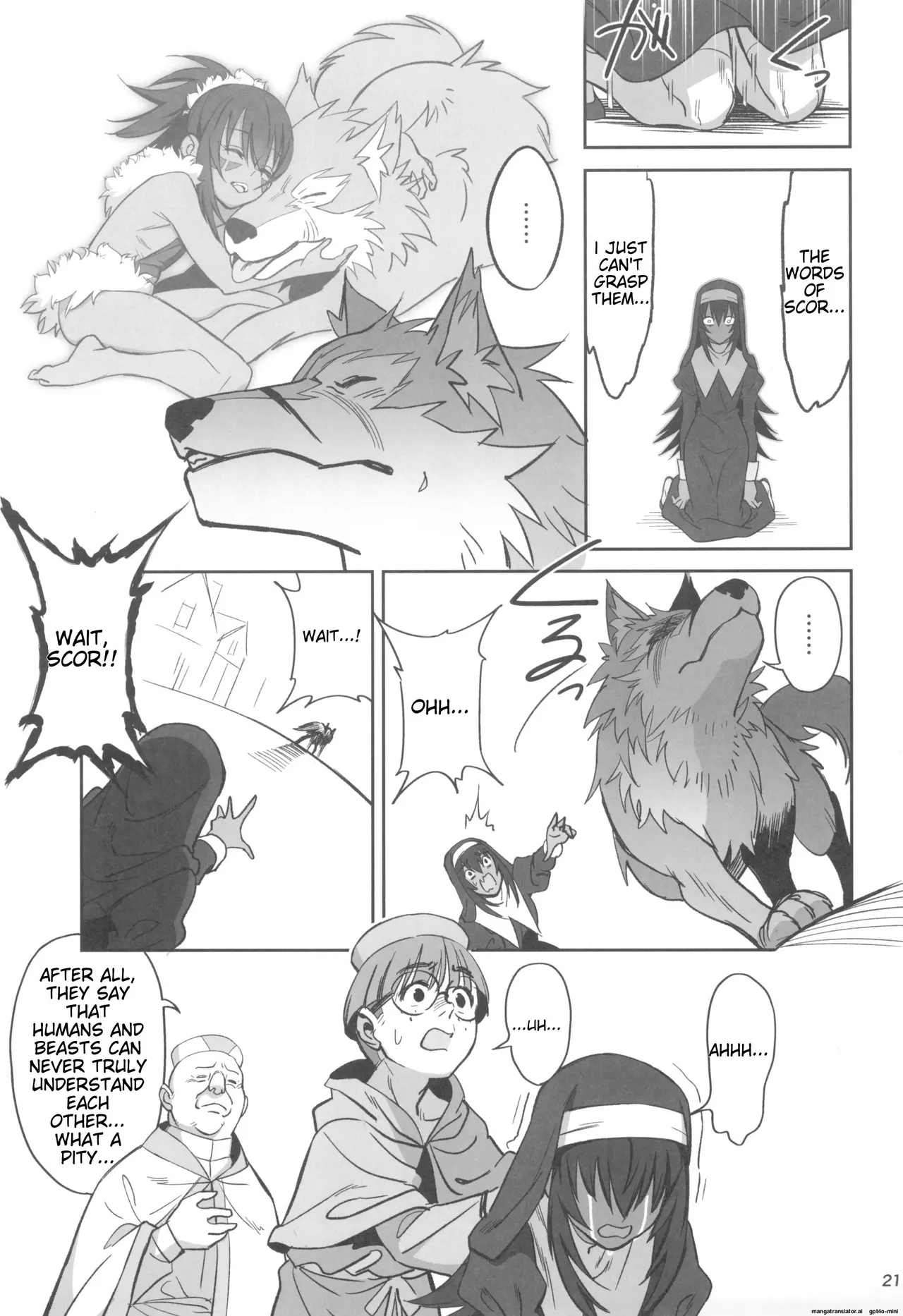 (C104) [Dokudami (Okita Ababa)]Mori o Mamoru Ookami Shoujo ga Inkou Shisai ni NTRreta Hanashi[MTL English] Page 21
