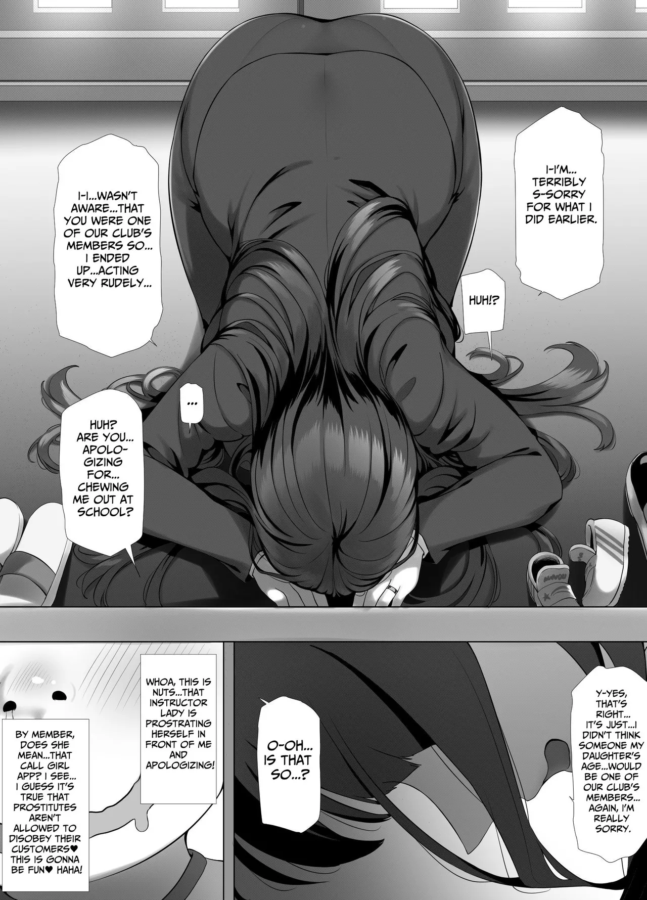 [K-Ten]Tomo Mama DeliHeal Appli de Okkanai Kyouiku Mama mo H na Nikubenki ni Shichao | Let's Use the MILF Call Girl App......to Turn This Scary Instructor into a Dirty Slut![English] [Tsuyoshi] Page 18