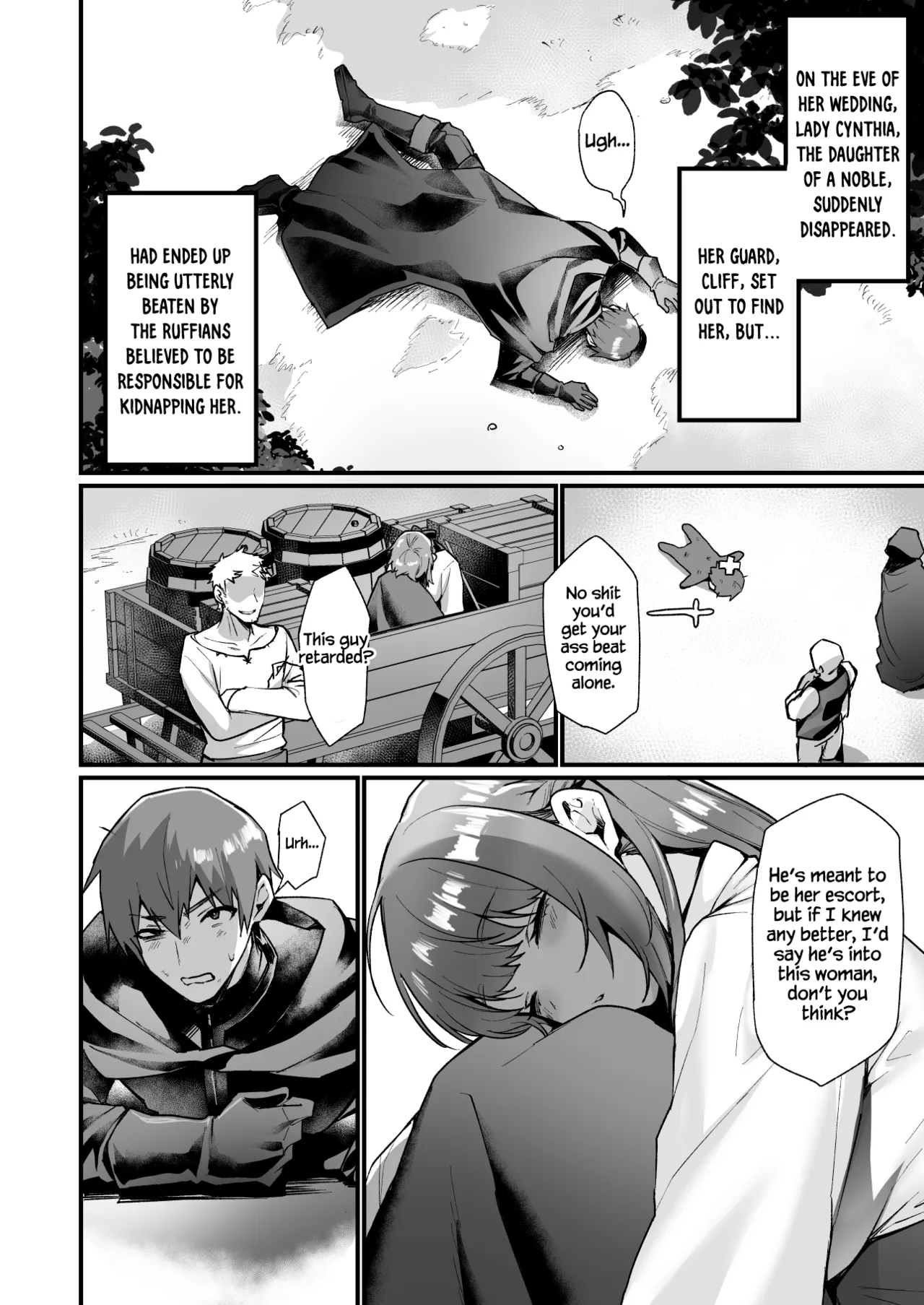 [Doujin Echigoya (Echigoya Takeru)]Goei Kishi no Irekawari Nyotaika Mission! | The Escort Knight's Bodyswapping Genderbending Mission![English] [Dummie] Page 3