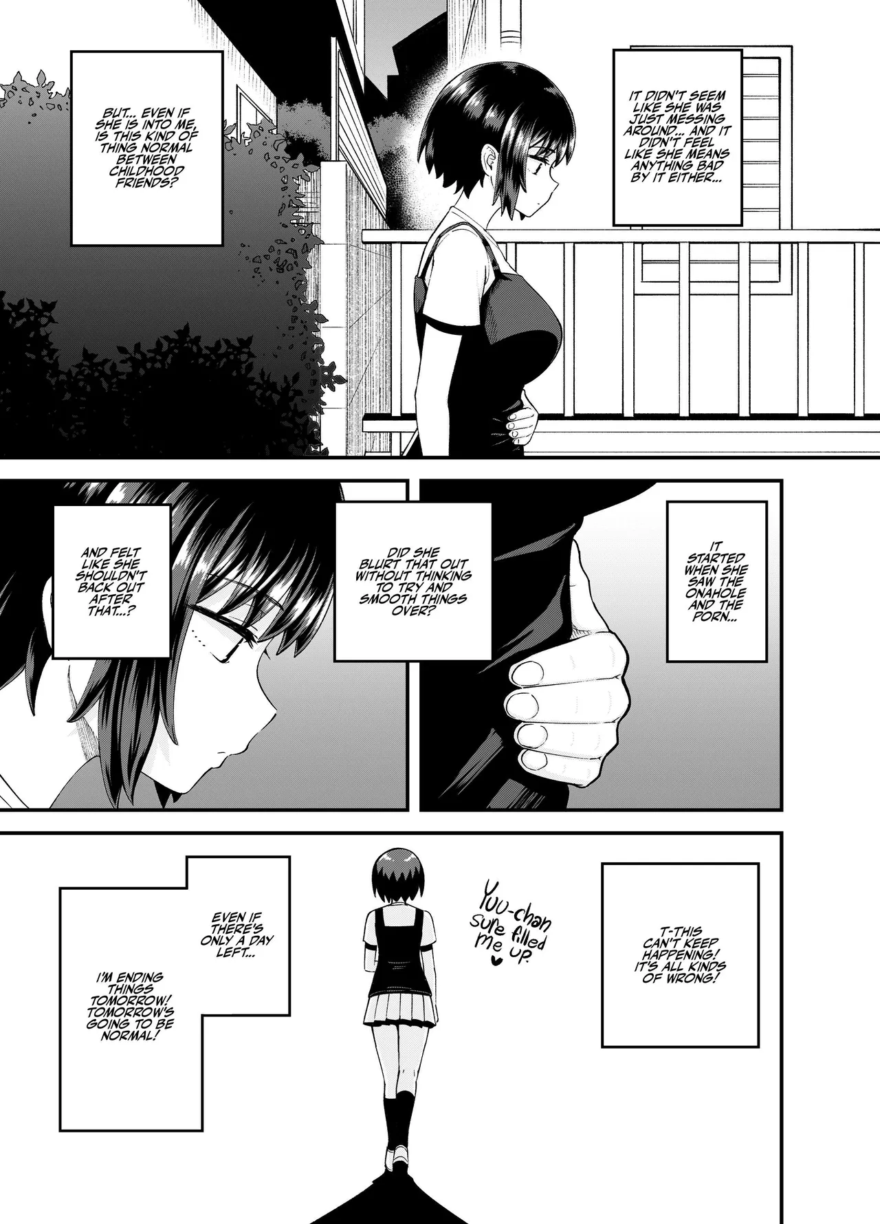 [Tonkotsu Fuumi (Poncocchan)]Soen ni Natteta Osananajimi ga Okuchi Onaho Gayoi Shite Kuru Mikkakan | Three Days Treating My Estranged Friend As An Oral Fuckhole[Digital] [English] [A Little Someone's Dummy] Page 27