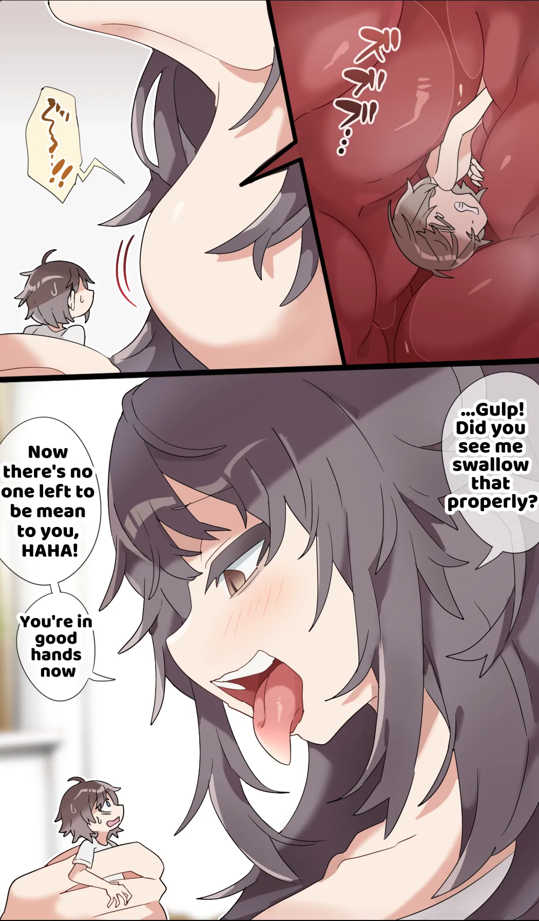 [imaat]Kyodai Musume Oneesan ni Yoru Kobito no Marunomi o Misetsukerareru Vore Manga | Giantess Vore[English/Japanese] Page 4