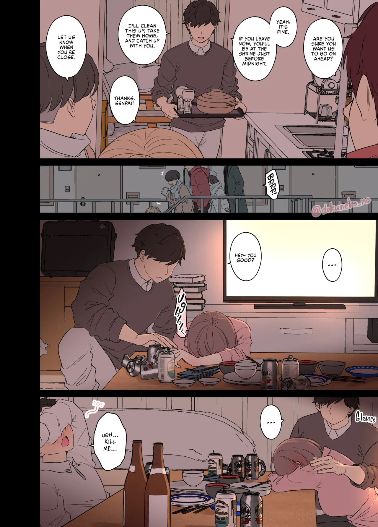 [Dokuneko Noil]Zemi no Bounenkai (Zenpen) | New Year's Party with the Study Group(Part 1) [English] [Fap It Scans] [Decensored] Page 3