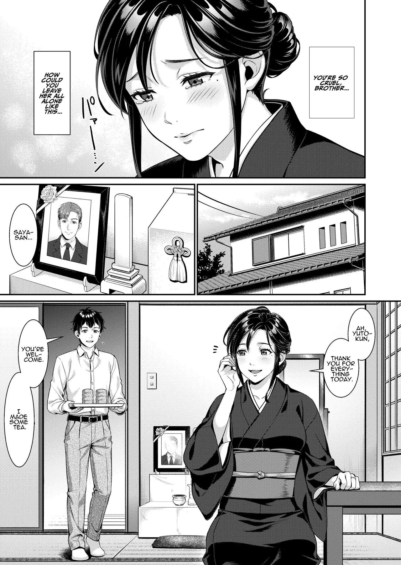 [Nanboku Megochi (Mori Miyuki)]Nee-san, Nani Kite mo Niaimasu ne -Miboujin no Gishi to Ore no Midara na Hibi- | Debaucherous Days With My Widowed Sister-in-law[English] [ADTL] Page 3