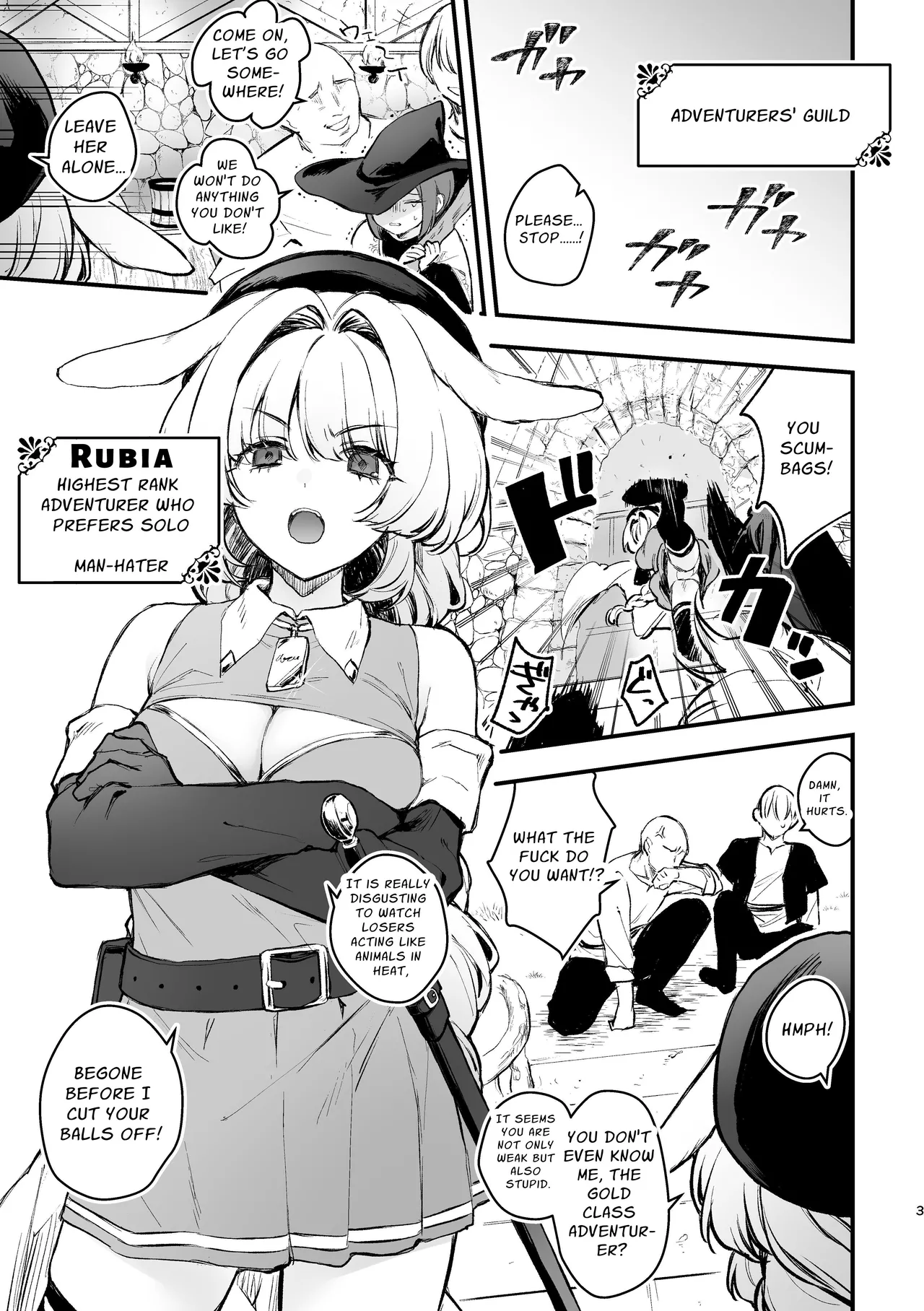 [Beans Mame (Mochiji)]Kabeshiri Usagi Boukensha, Kusuri de Kyousei Hatsujou!? | KABESHIRI ~ass in the wall gloryhole~ Bunny Adventurer's Drug Induced Estrus[English] [よろきんパン工場] [Digital] Page 3