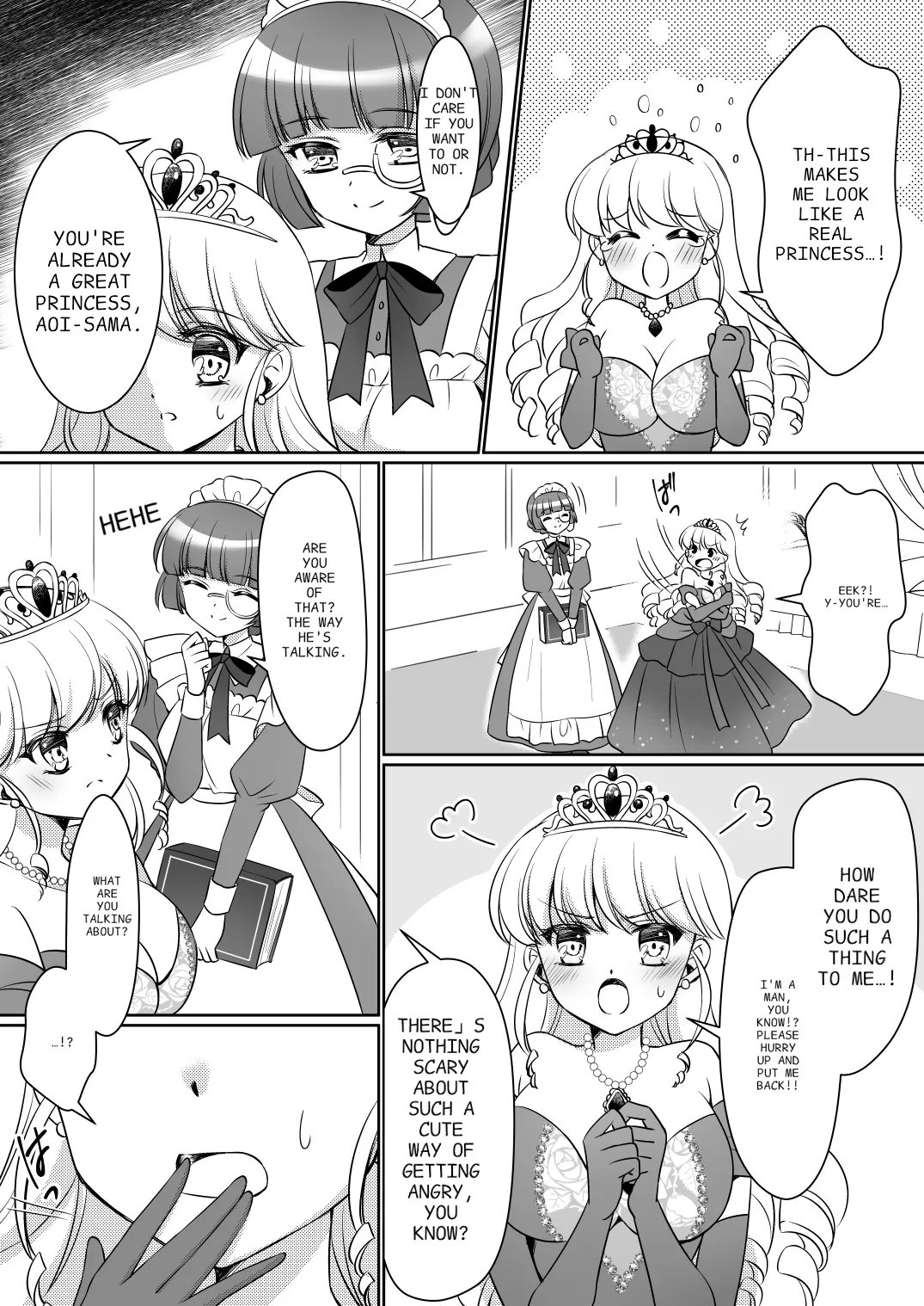 [Amuai Okashi Seisakusho (Kagura Kurumi)]Zettai ni Ohime-sama ni Nanka Narimasen wa! ~Ohime-sama Taiken de Ohime-sama ni Sareta Ore~ | I'm definitely going to become a princess! ~I was turned into a princess through my experience as a princess~[English] Page 15