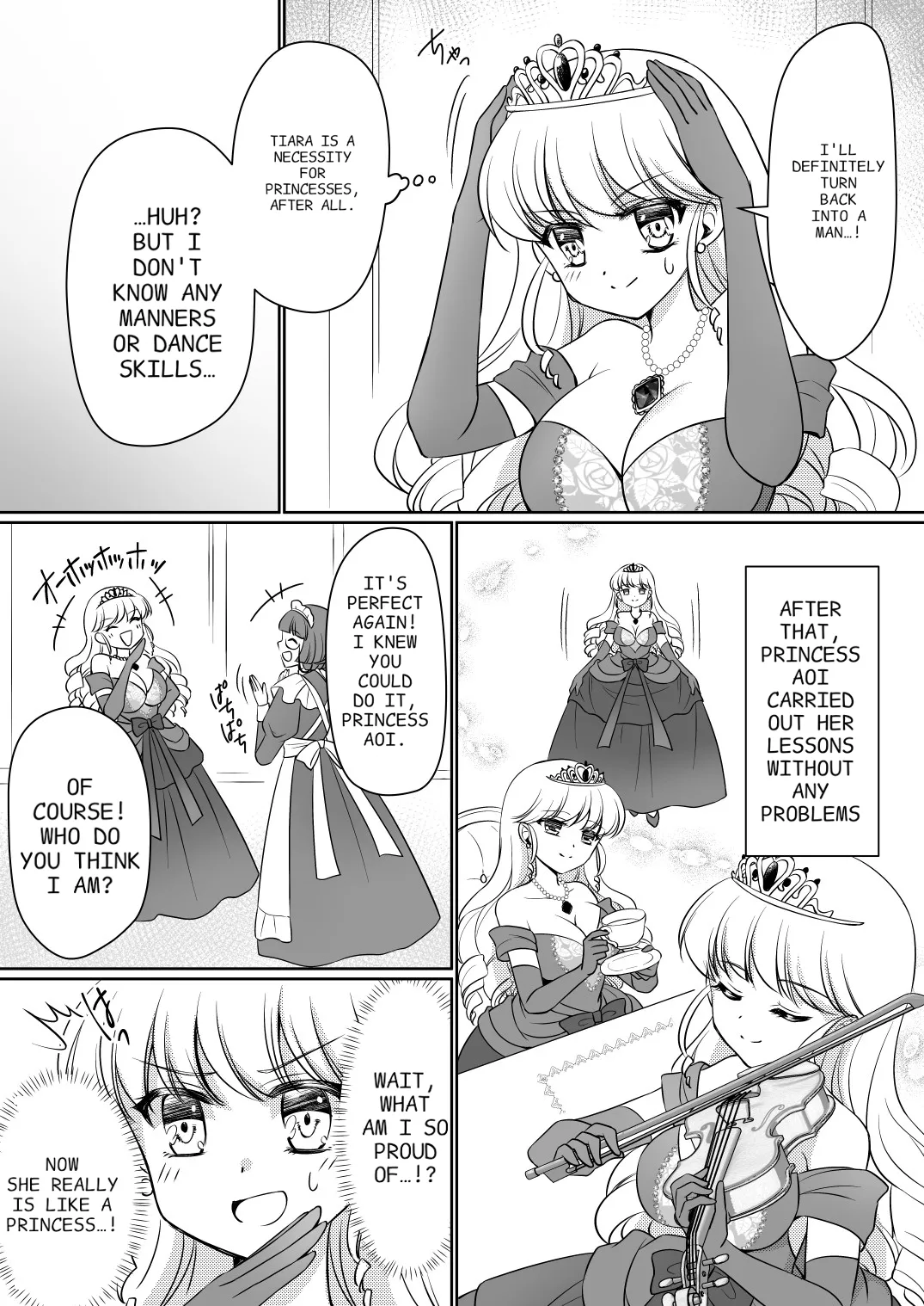 [Amuai Okashi Seisakusho (Kagura Kurumi)]Zettai ni Ohime-sama ni Nanka Narimasen wa! ~Ohime-sama Taiken de Ohime-sama ni Sareta Ore~ | I'm definitely going to become a princess! ~I was turned into a princess through my experience as a princess~[English] Page 18