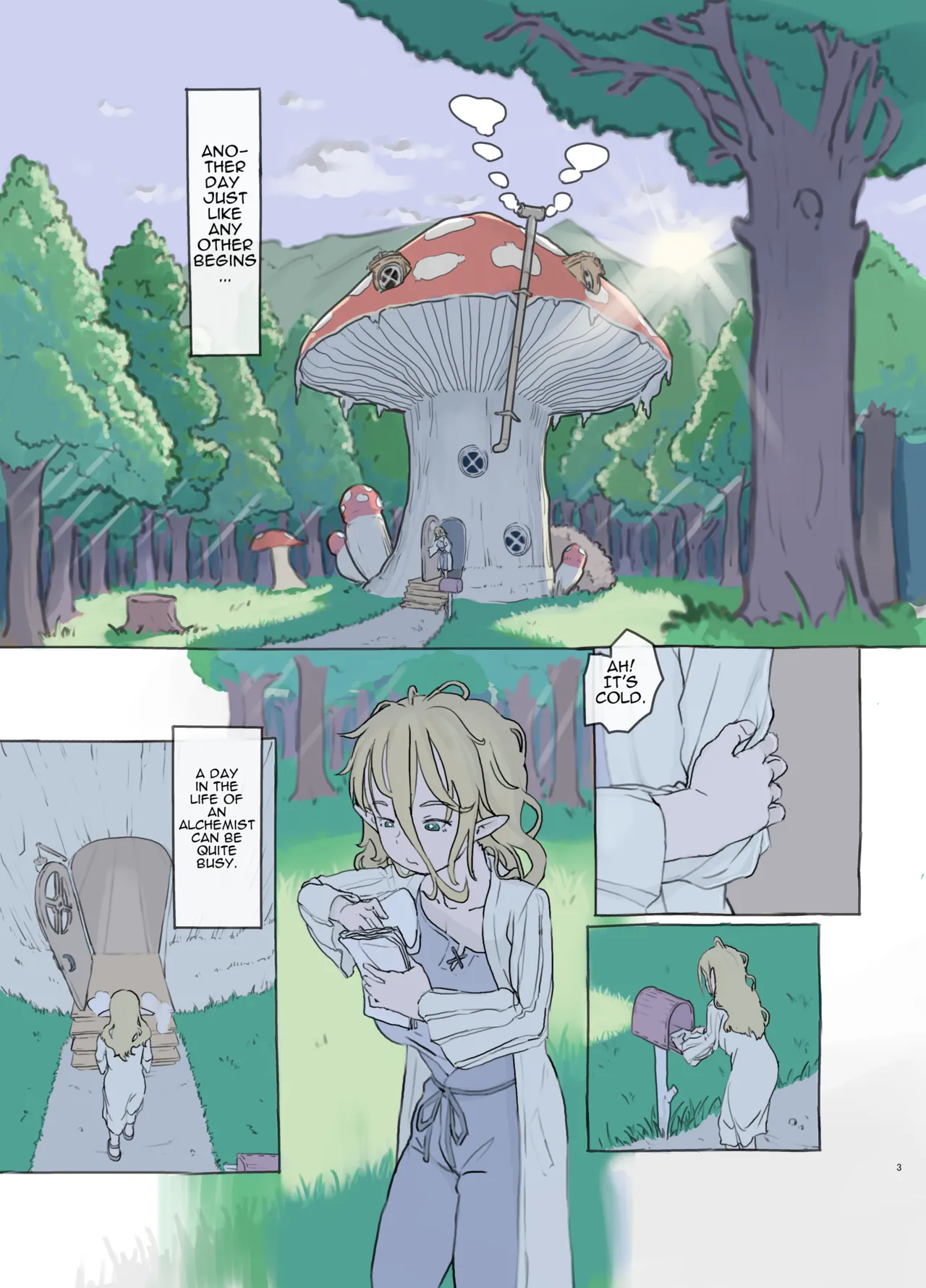 [Kuromahou Kenkyuujo (Nukaji)]Sozai Saishuu - Isekai Renkinjutsushi ni Hirowareta Boku | Gathering Ingredients - I Was Picked Up by an Alchemist From Another World[English] [Brazilisaconspiracy] [Full Color Version] [Digital] Page 3