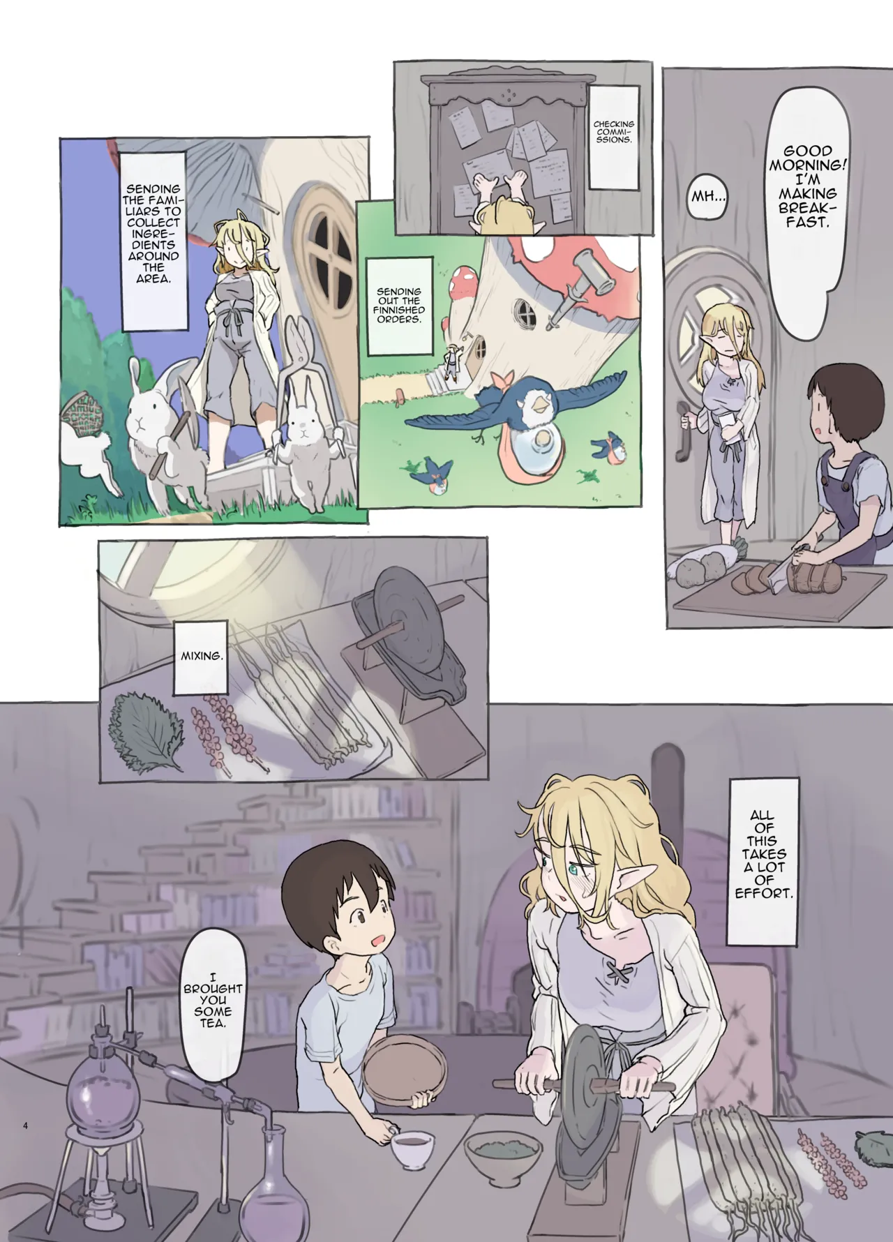 [Kuromahou Kenkyuujo (Nukaji)]Sozai Saishuu - Isekai Renkinjutsushi ni Hirowareta Boku | Gathering Ingredients - I Was Picked Up by an Alchemist From Another World[English] [Brazilisaconspiracy] [Full Color Version] [Digital] Page 4