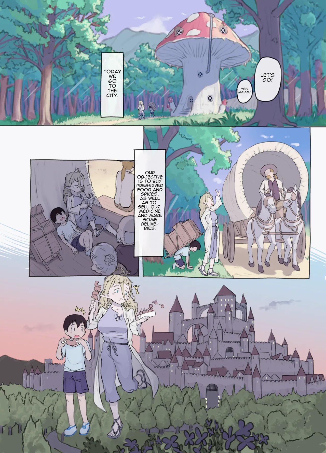 [Kuromahou Kenkyuujo (Nukaji)]Sozai Saishuu - Isekai Renkinjutsushi ni Hirowareta Boku | Gathering Ingredients - I Was Picked Up by an Alchemist From Another World[English] [Brazilisaconspiracy] [Full Color Version] [Digital] Page 54