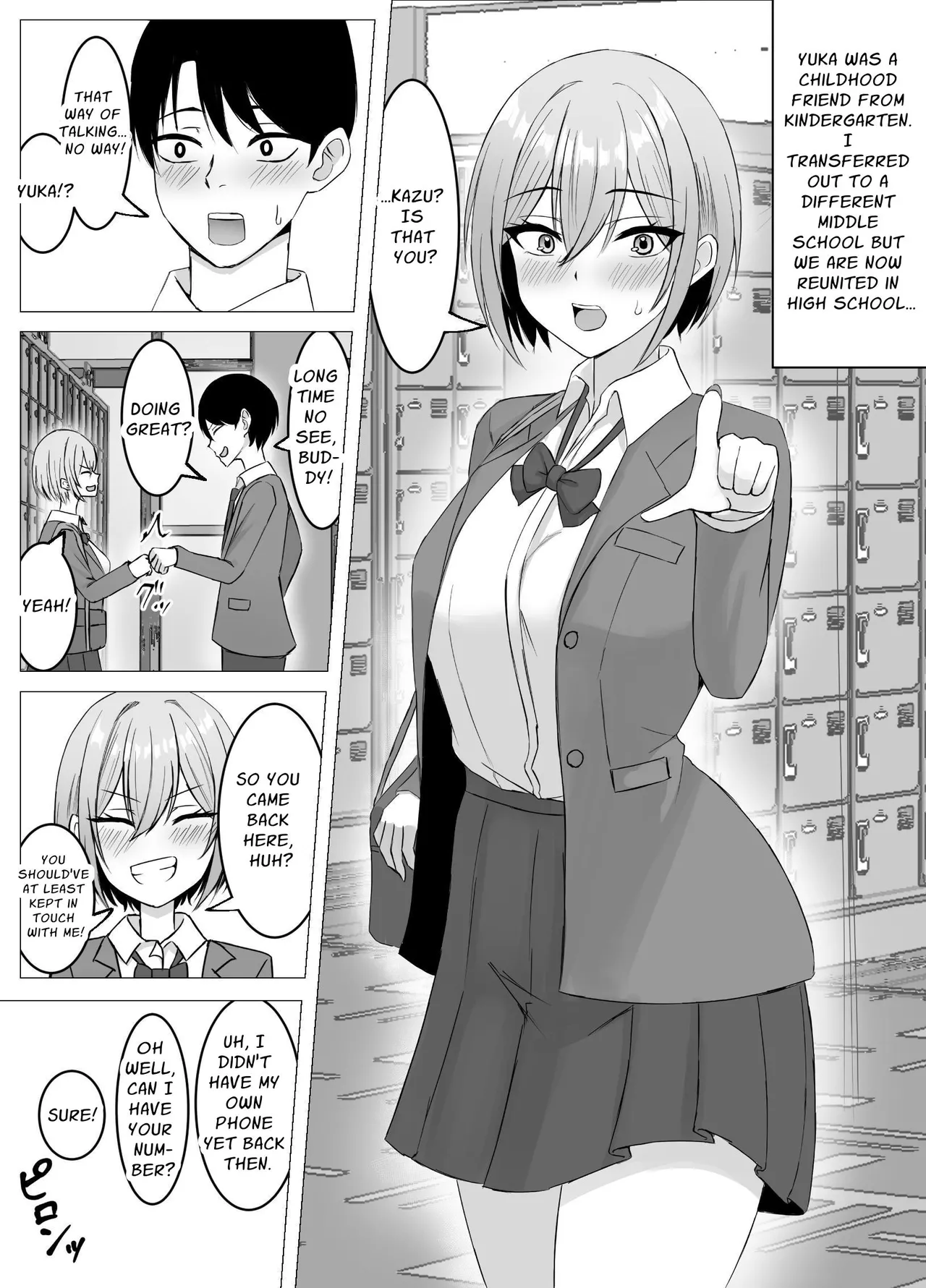 [Satsuki no Usa Koya (Satsuki Usa)]Saikai shita Osananajimi to Issen o Koecchau Hanashi | I Reunited With My Longtime Friend and Crossed the Line[English] [maple] Page 2