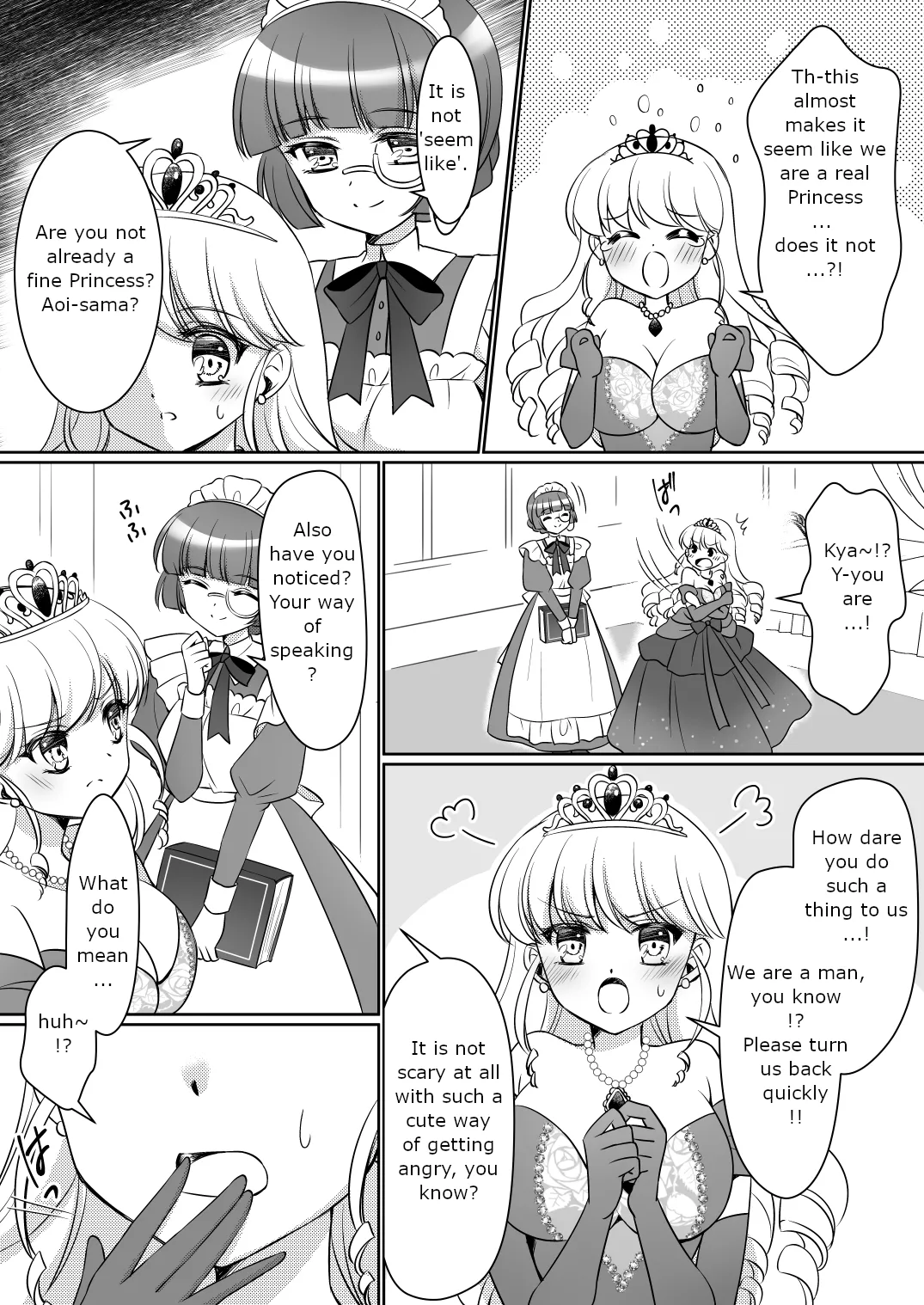 [Amuai Okashi Seisakusho (Kagura Kurumi)]Zettai ni Ohime-sama ni Nanka Narimasen wa! ~Ohime-sama Taiken de Ohime-sama ni Sareta Ore~ | I will never become a princess! ~I was made into a princess through the princess experience~[English] Page 15