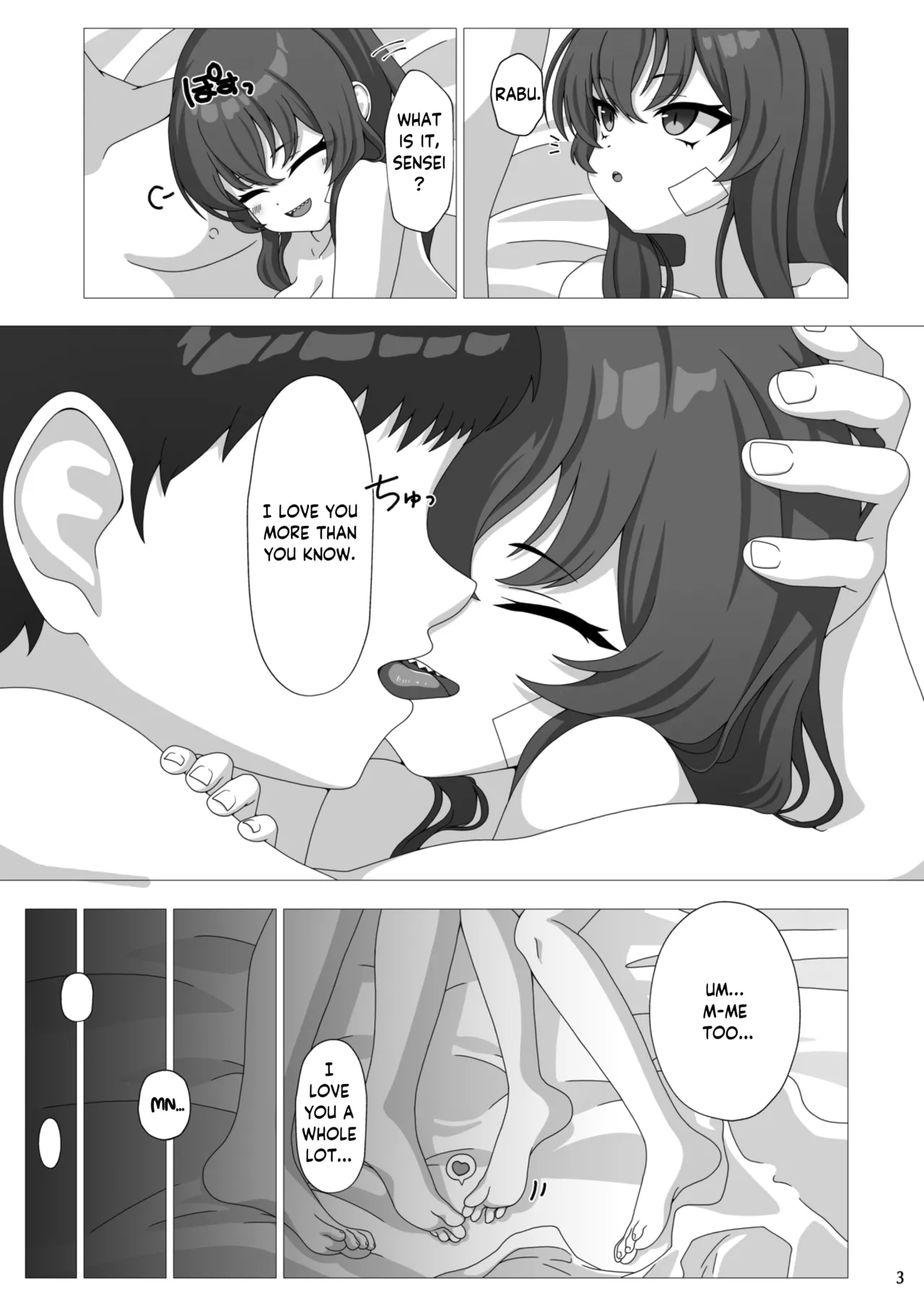 [Hanbunkokokokoko! (555)]Rabu Love 3xxx3(Blue Archive) [English] [Tea Party Scans] [Digital] Page 4