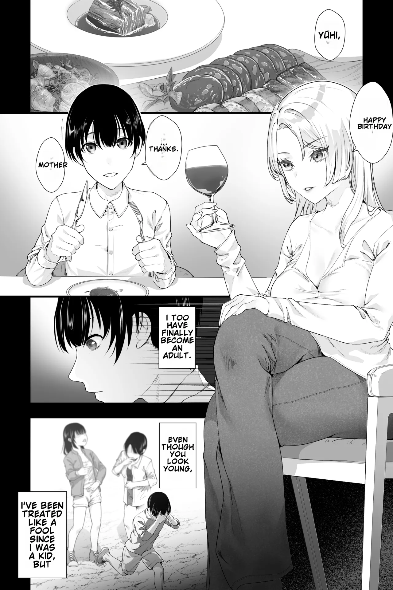 [Ginshio Honpo (Ginen)]Gaikoku no Haha ~Ginpatsu Bakunyuu no Haha ni Sakusei Fudeoroshi Sareru Mikkakan~[English] Page 2