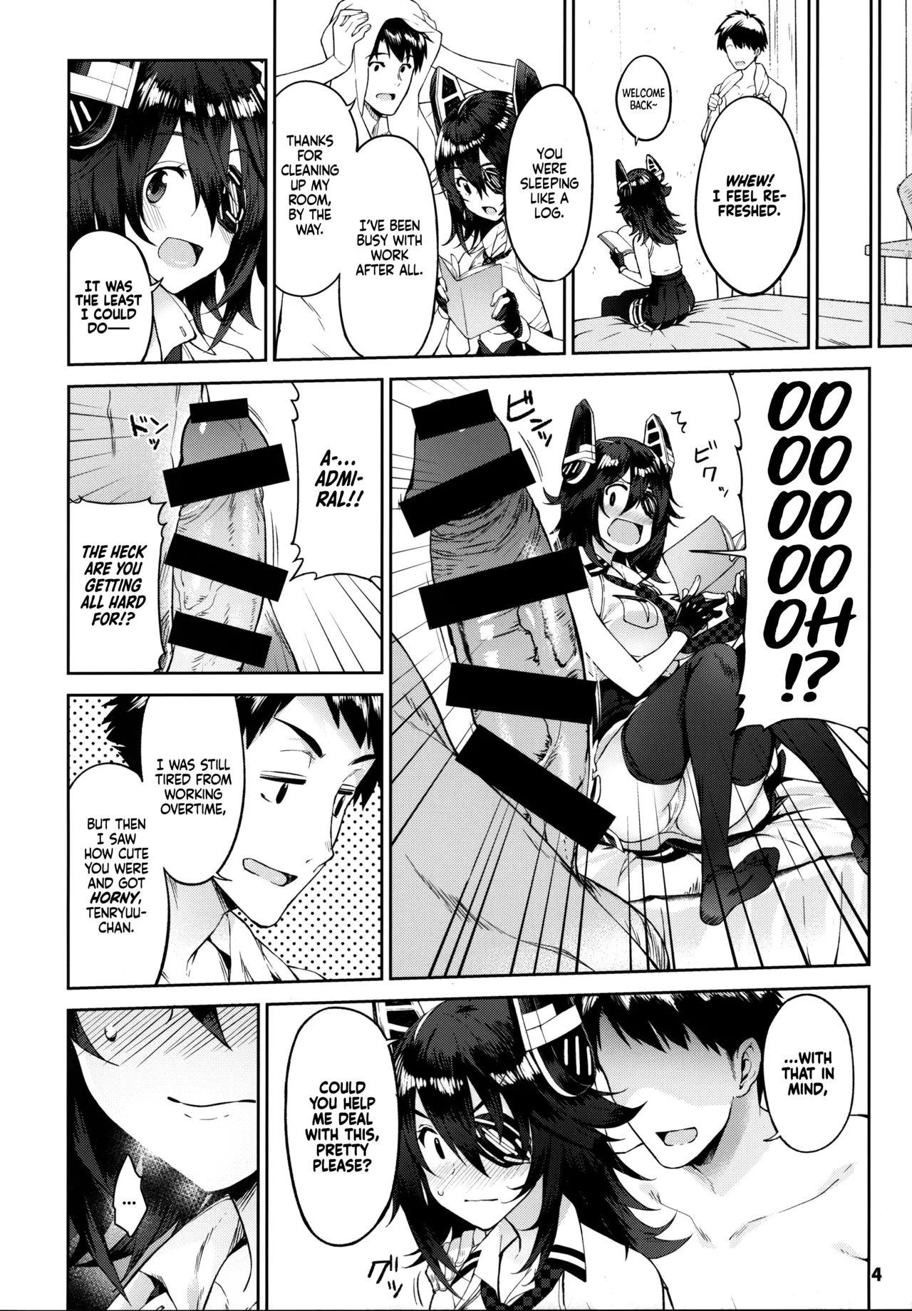 (C95) [Nano Royal (Amami Amayu)]Kawaii Tenryuu-chan wa Boku no Iinari❤︎(Kantai Collection -KanColle-) [English] [Ne-Kai Agenda] Page 4