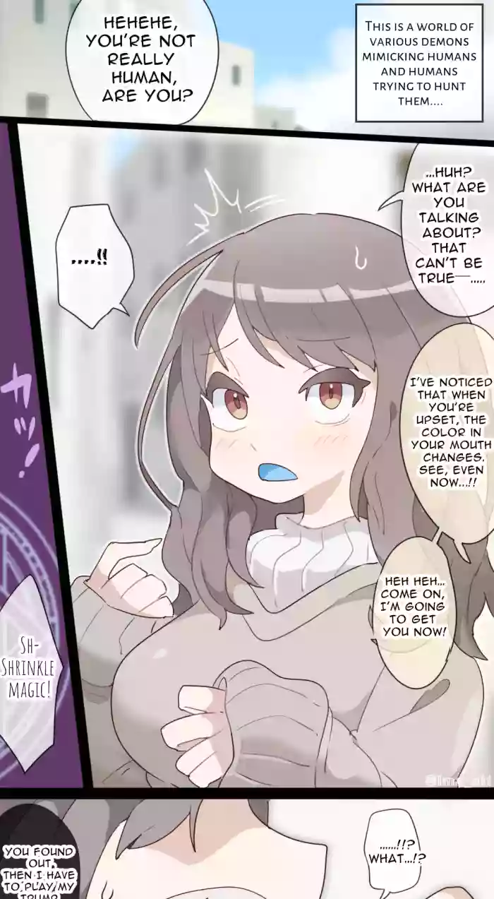 [imaat]A vore manga where you are shrunk by a girl with blue mucous membranes and then swallowed whole[English/Japanese]
