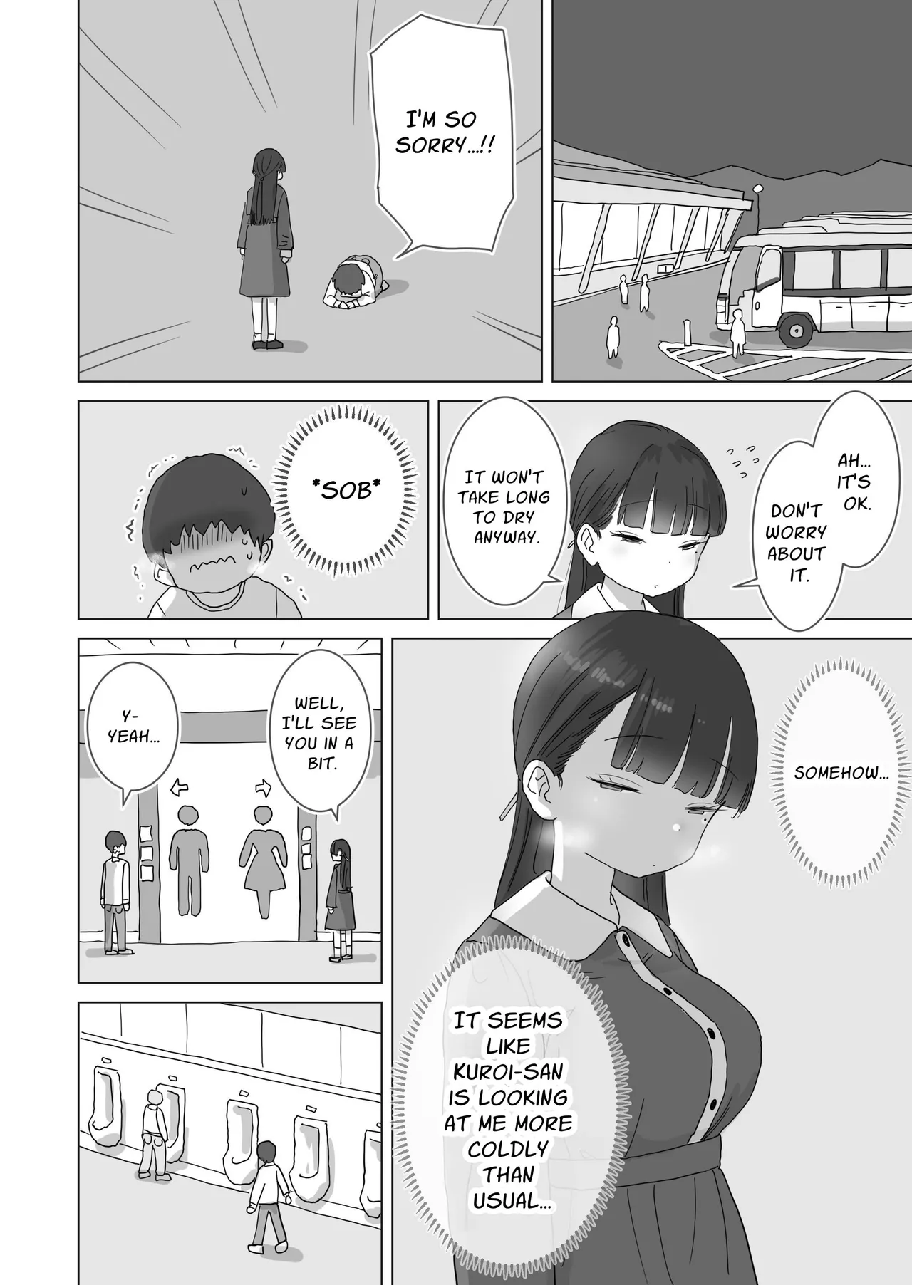 [Hiyashi Makura]Yokou Bus Demo Kossori Nakadashi Sasete Kureru Classmate no Kuroi-san | My Classmate Kuroi Lets Me Secretly Creampie Her Even On An Overnight Bus[English] [SoupTL] Page 20