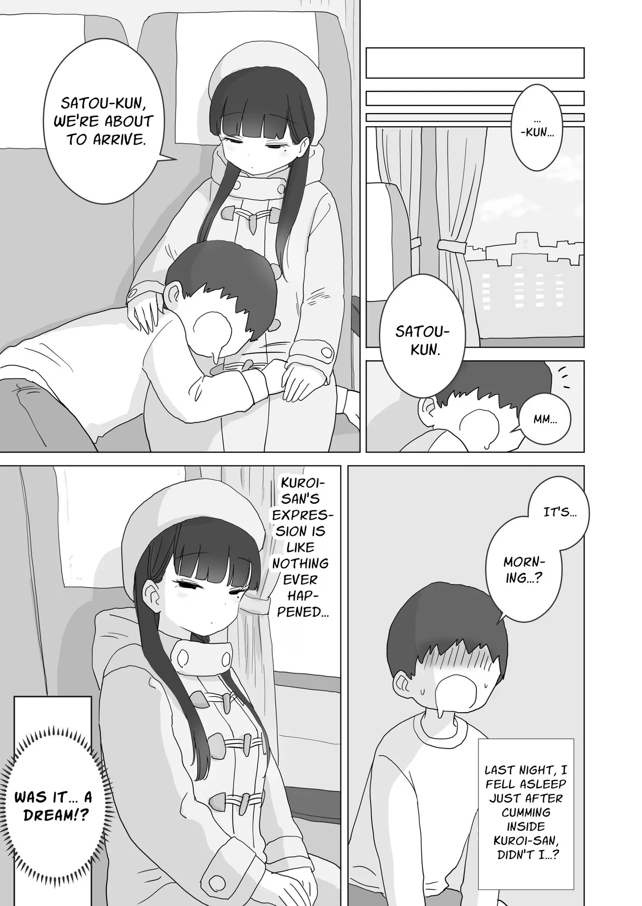 [Hiyashi Makura]Yokou Bus Demo Kossori Nakadashi Sasete Kureru Classmate no Kuroi-san | My Classmate Kuroi Lets Me Secretly Creampie Her Even On An Overnight Bus[English] [SoupTL] Page 47