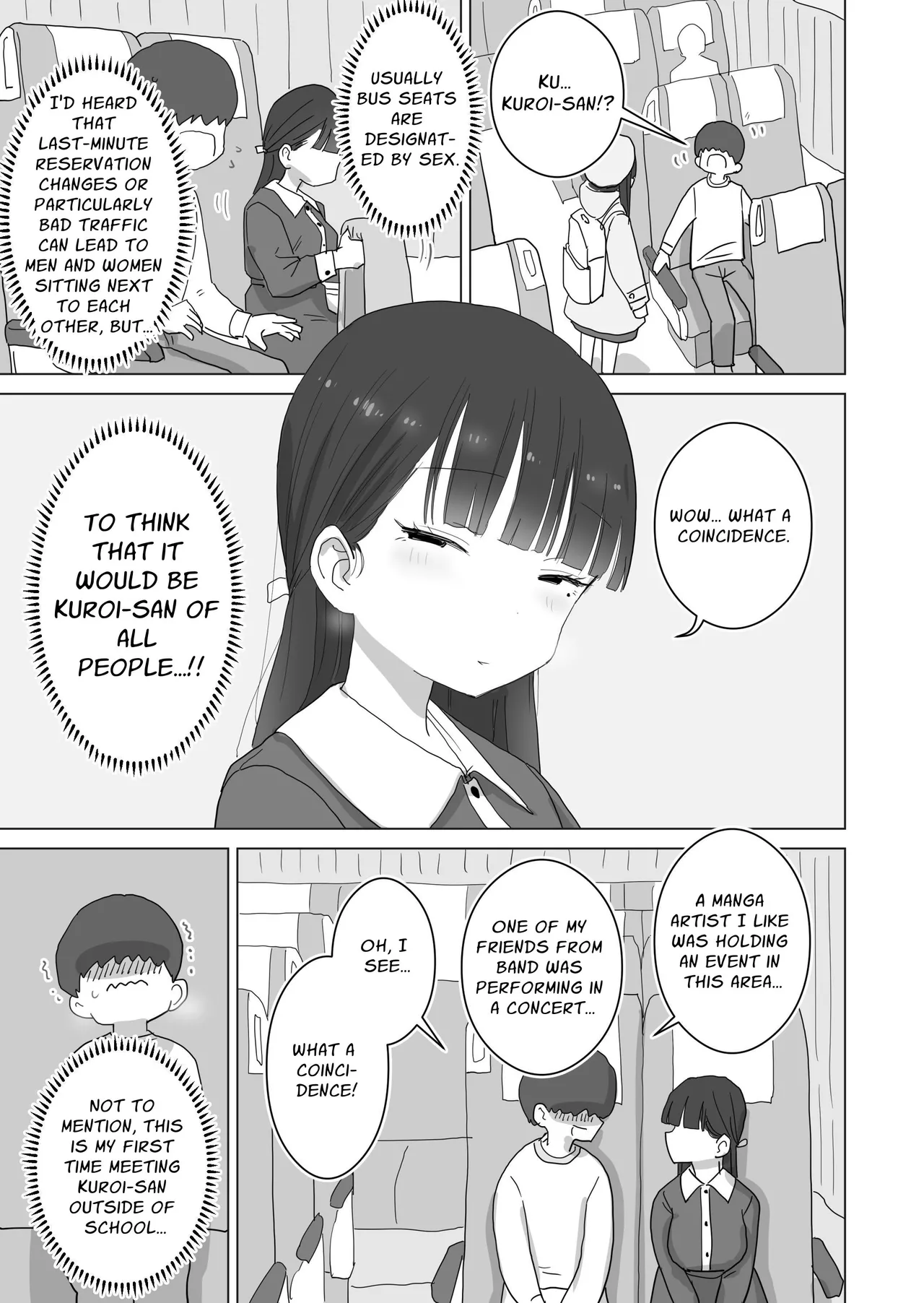 [Hiyashi Makura]Yokou Bus Demo Kossori Nakadashi Sasete Kureru Classmate no Kuroi-san | My Classmate Kuroi Lets Me Secretly Creampie Her Even On An Overnight Bus[English] [SoupTL] Page 5