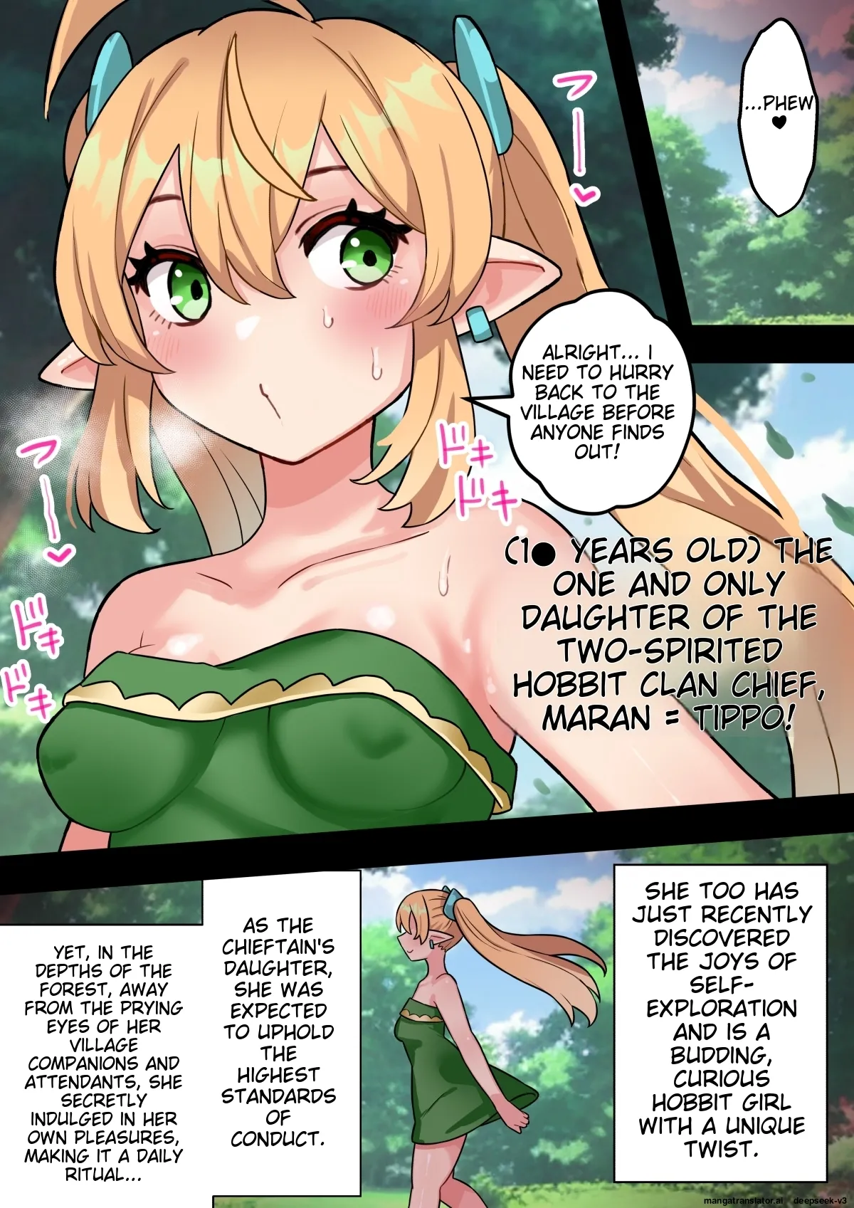 [Hotaru] [English] [Machine TL]Tanshou Houkei Futanari Hobbit Shoujo ga Mahou no Yubiwa de Kyokon Seiyoku Monster ni naru Hanashi 1-3 Page 6