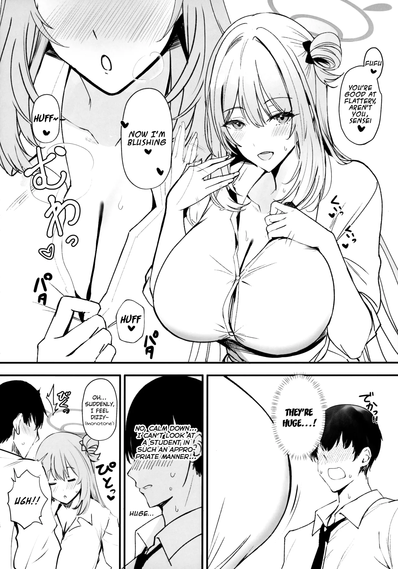 (C104) [Kuronishiki (Takaharu)]Koukando Saidai M Cup Dekapai Bisyoujo no Zenkoutei Ichaama Namahame Koubi de Sensei ga Kizetsu Suru Made Seishi Shibori Torareru Hon | Max Affection A Book in which Sensei Gets His Jizz Milked Until Passing Out From Fully Consensual Sweet Loving Bareback Mating with a Pretty Girl with Huge M Cup Tits(Blue Archive) [English] {brolen} Page 5