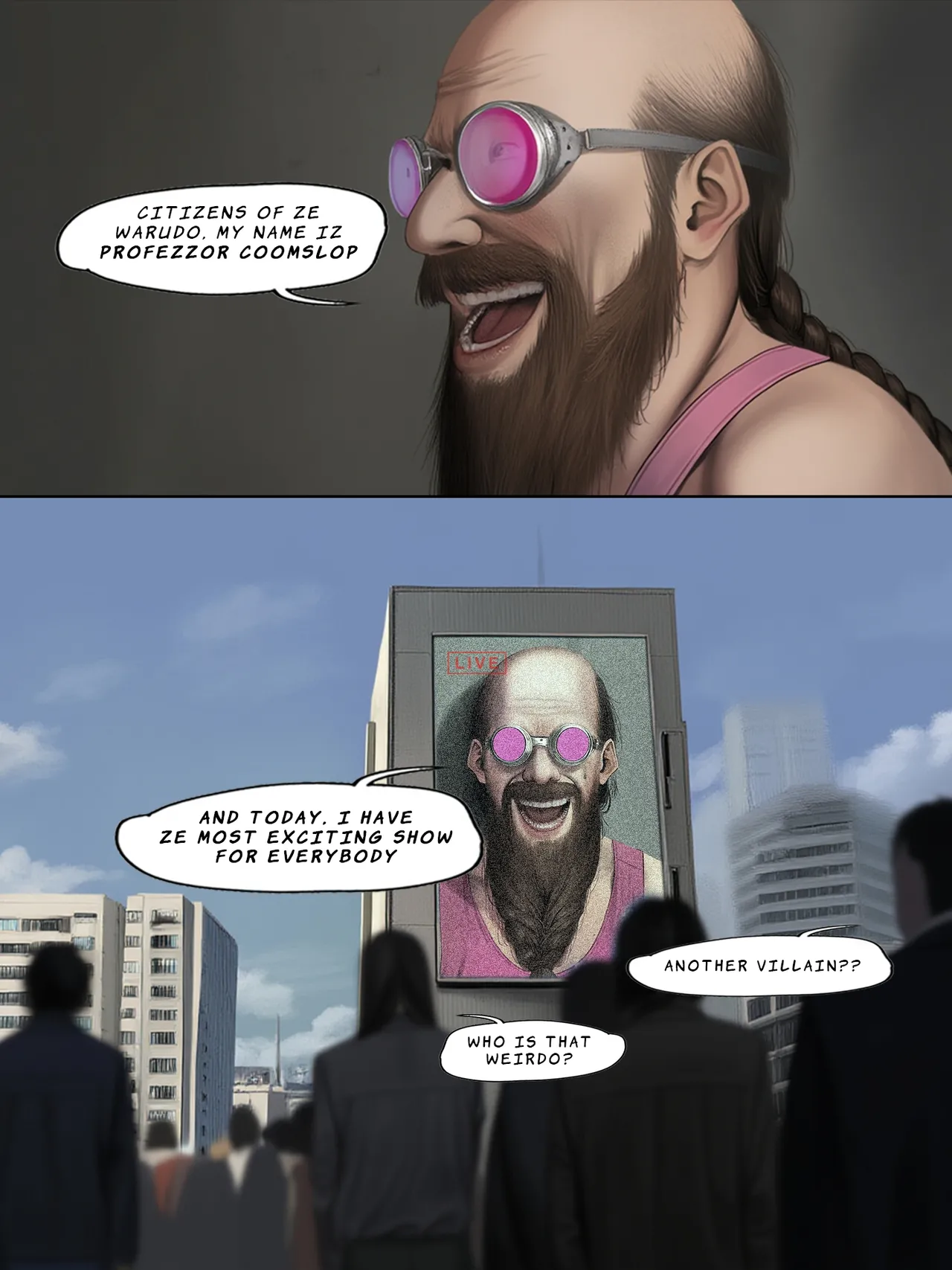[Ongoing/WIP]Humanity's Last Broadcast - A Tatsumaki Doujin[FEFanatica/AI-Assisted] [AI Generated] Page 9