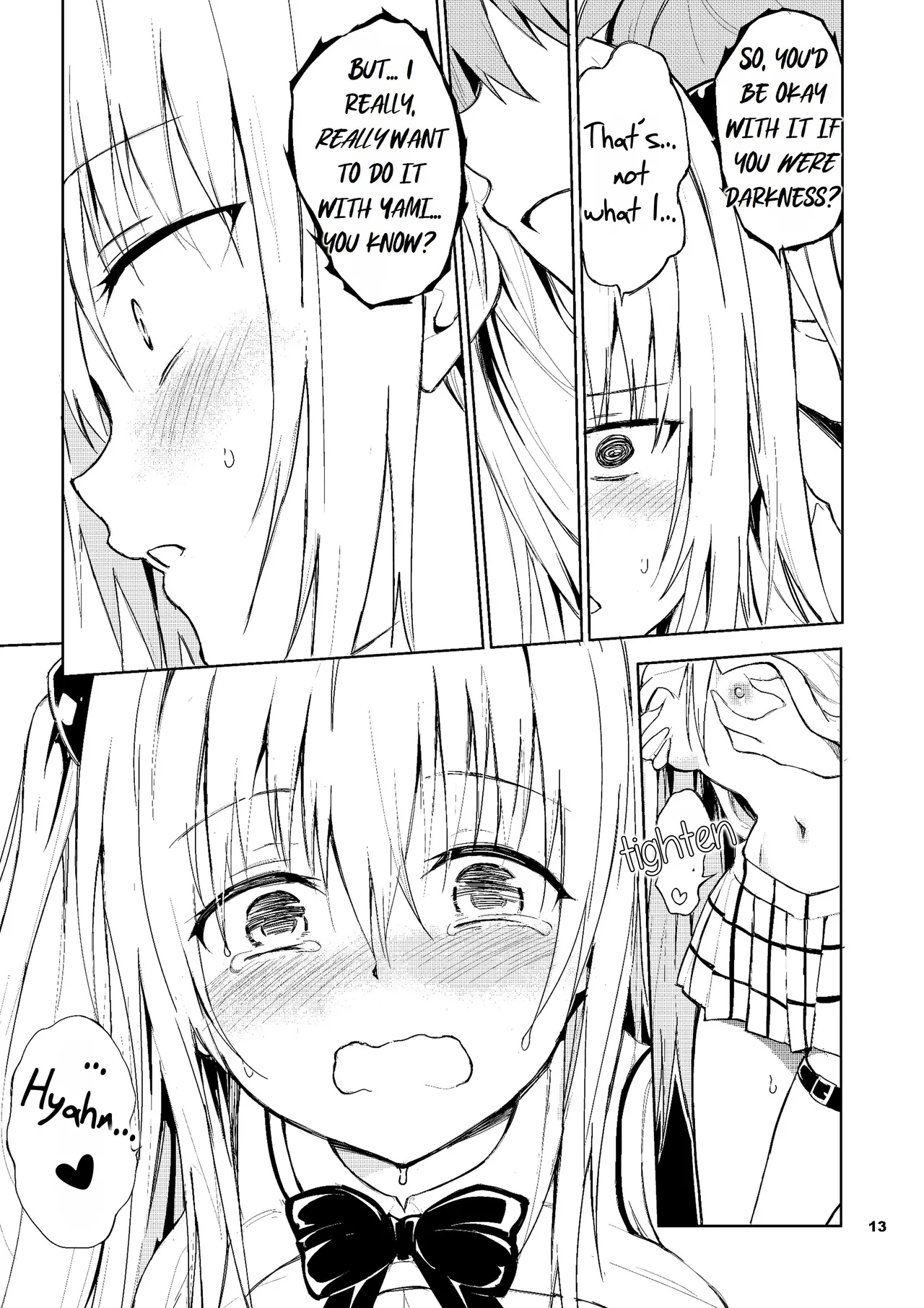 [Kyockchokyock (Kyockcho)]Ecchii no wa Kirai desu ka? | Do You Hate Ecchi?(To LOVE-Ru) [English] [Rei Scans] [Digital] Page 13