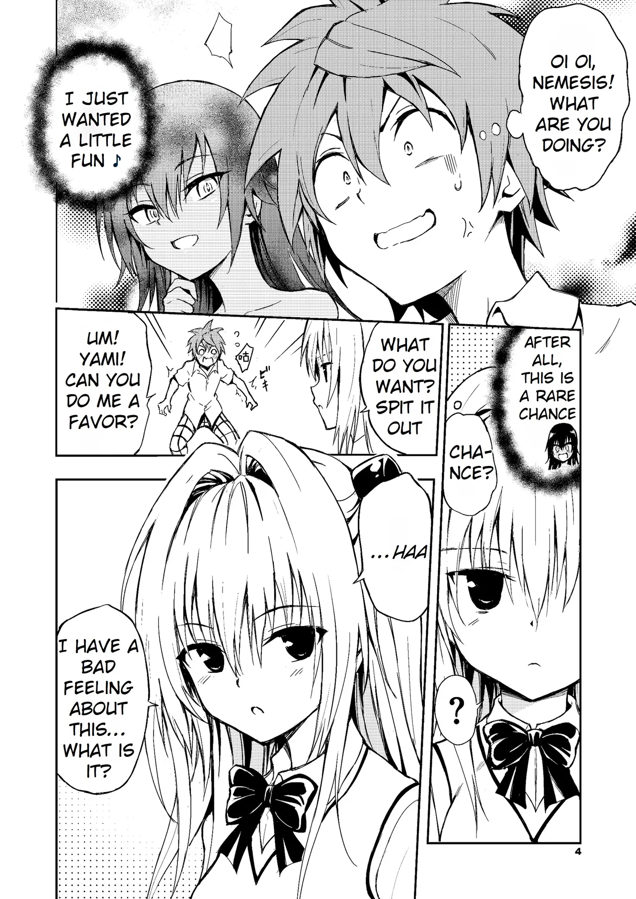 [Kyockchokyock (Kyockcho)]Ecchii no wa Kirai desu ka? | Do You Hate Ecchi?(To LOVE-Ru) [English] [Rei Scans] [Digital] Page 4