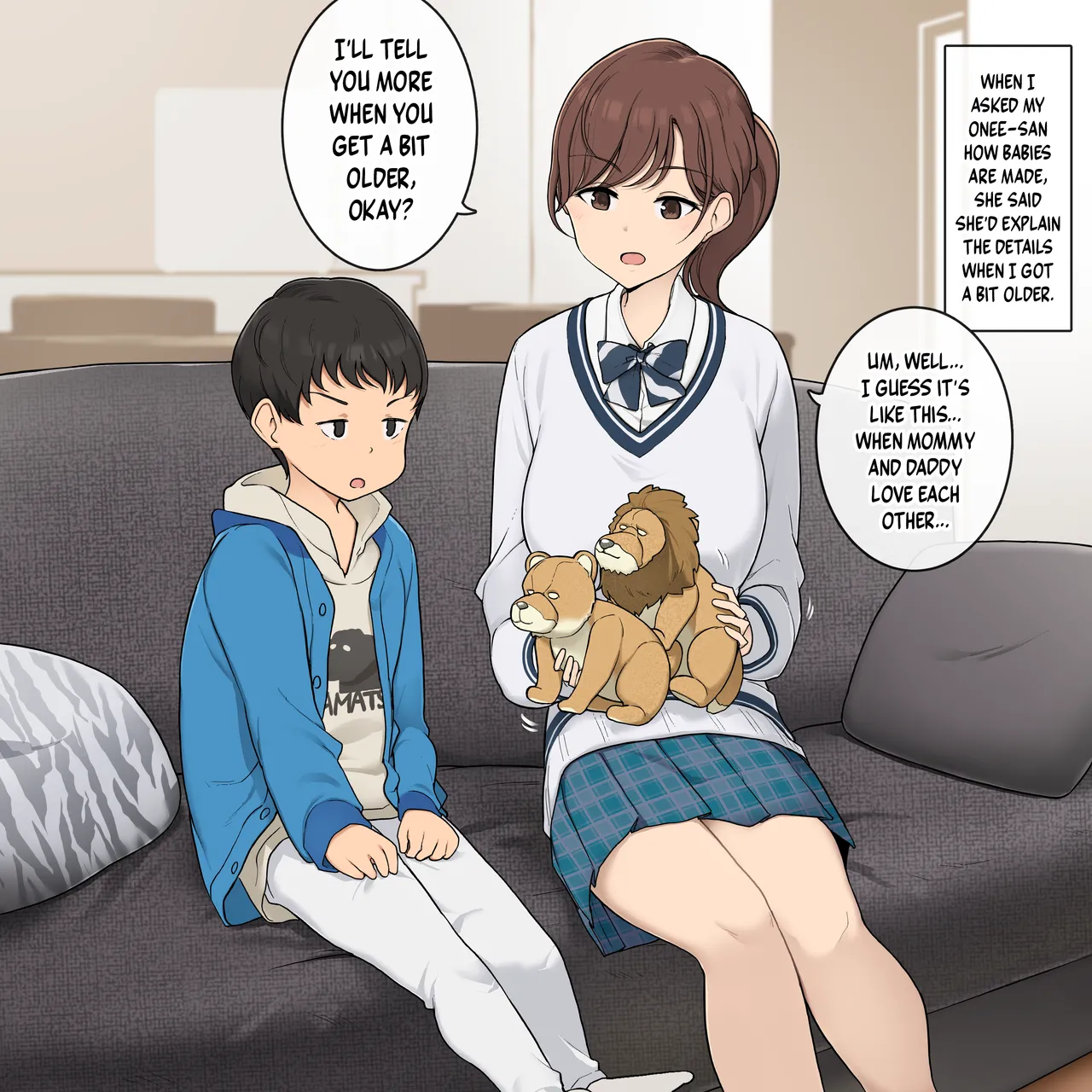 [Wakamatsu]Kozukuri no Shikata o Dankai-teki ni Oshiete Kureru Onee-san | An Onee-san Who Teaches Me Step by Step How to Make a Baby[English] Page 1