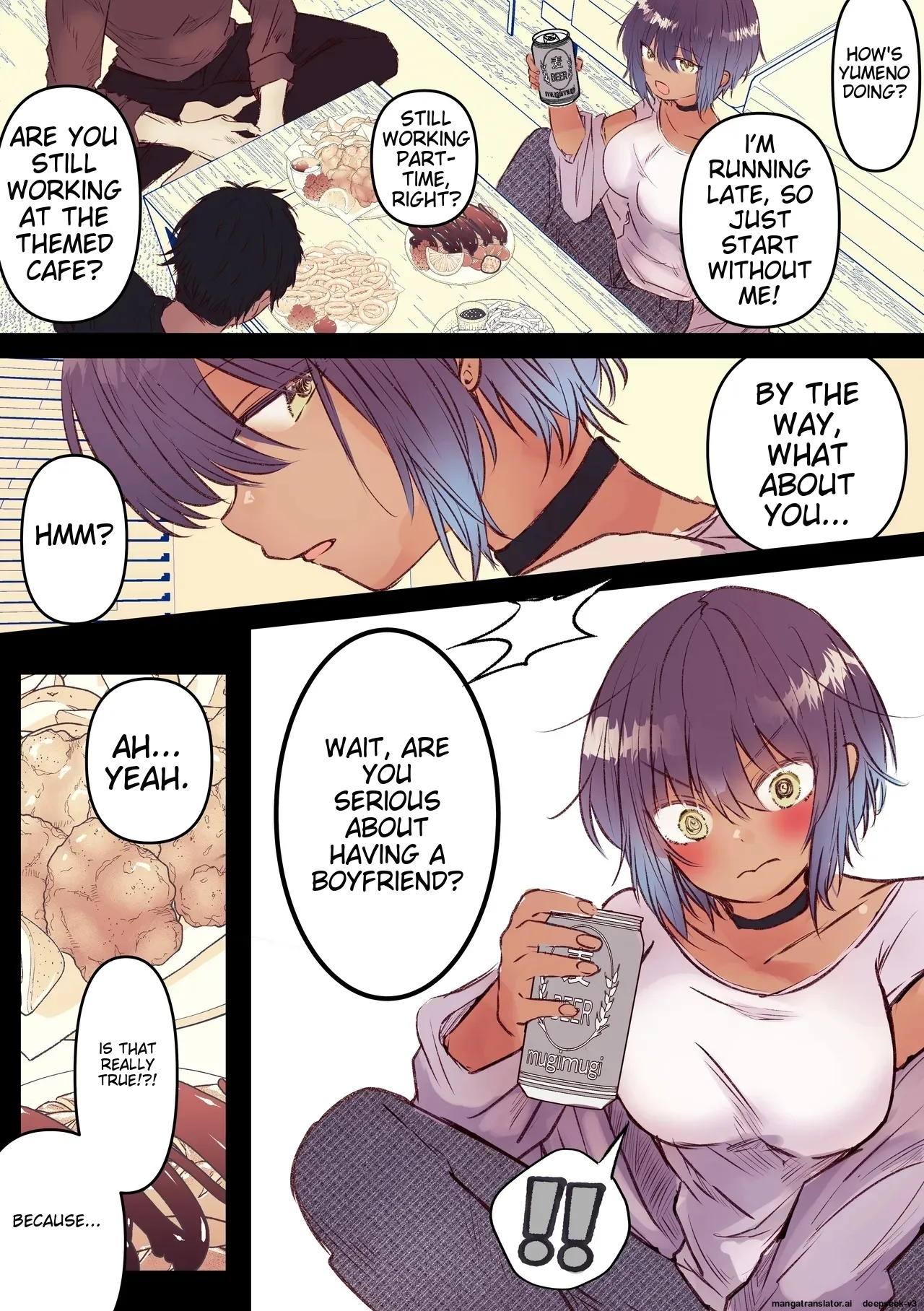 (AI Translation)[Marinemate]Boyish de Kyonyuu na Kanojo ga Mukashi no Otoko Tomodachi to Nomikai ni Itta Kiri Page 3