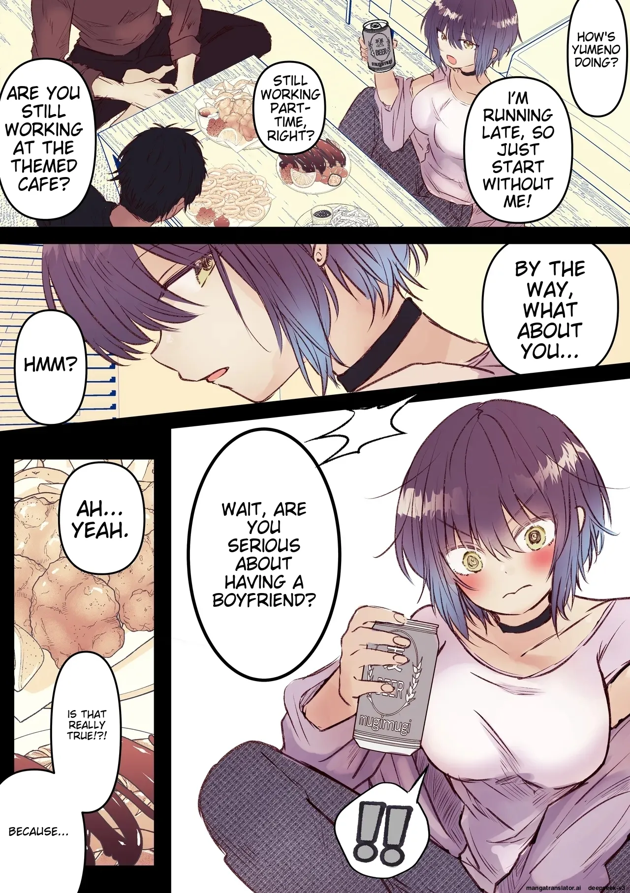 (AI Translation)[Marinemate]Boyish de Kyonyuu na Kanojo ga Mukashi no Otoko Tomodachi to Nomikai ni Itta Kiri Page 50