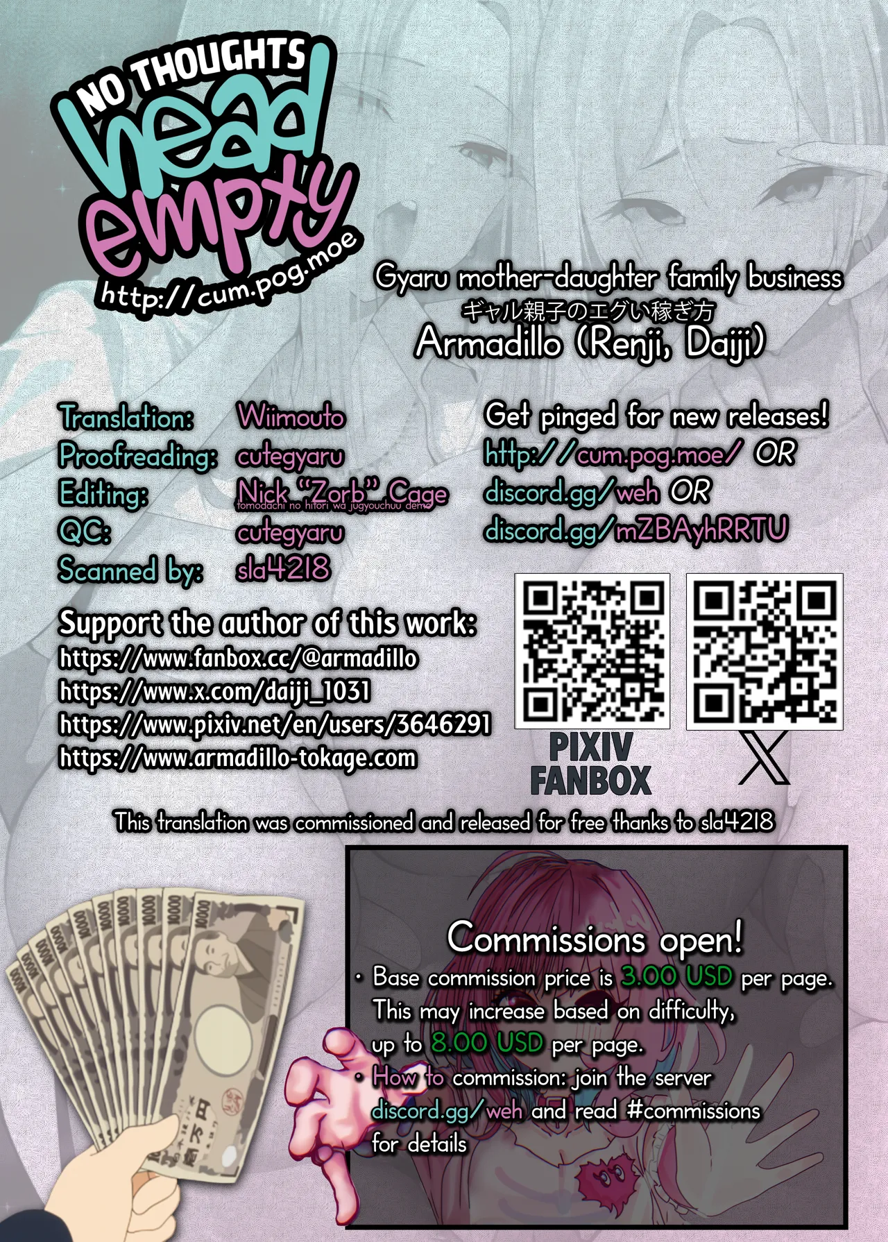 (C105) [Armadillo (Renji, Daiji)]Gal Oyako no Egui Kasegikata | Gyaru mother-daughter family business[English] [head empty] Page 19