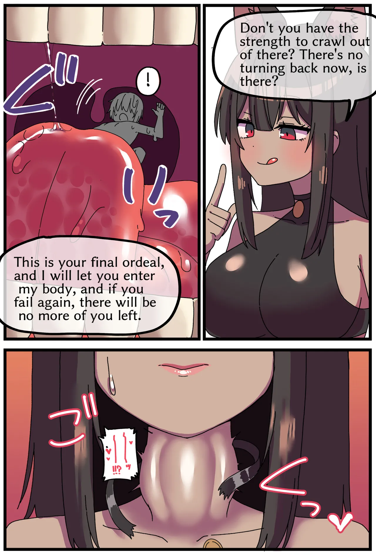 [Shiheki]Giant brown catgirl swallowing manga(10p) [English] Page 7