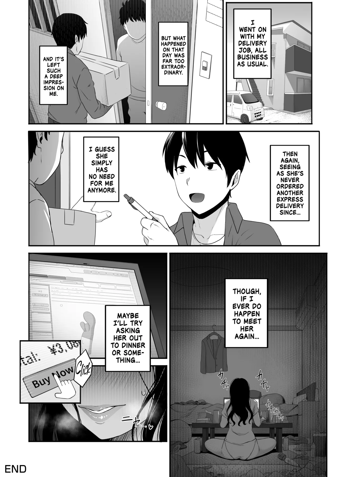 [Amai Wakusei]Takuhai-kun ga Yarareta! ~Hatsujou Onee-san ga Neratteita Otodokemono wa Oredeshita~ | Bagged a Delivery Boy! ~The Package the Horny Lady Was Expecting Was the One in My Pants~[English] [head empty + BoundaryTL] Page 27