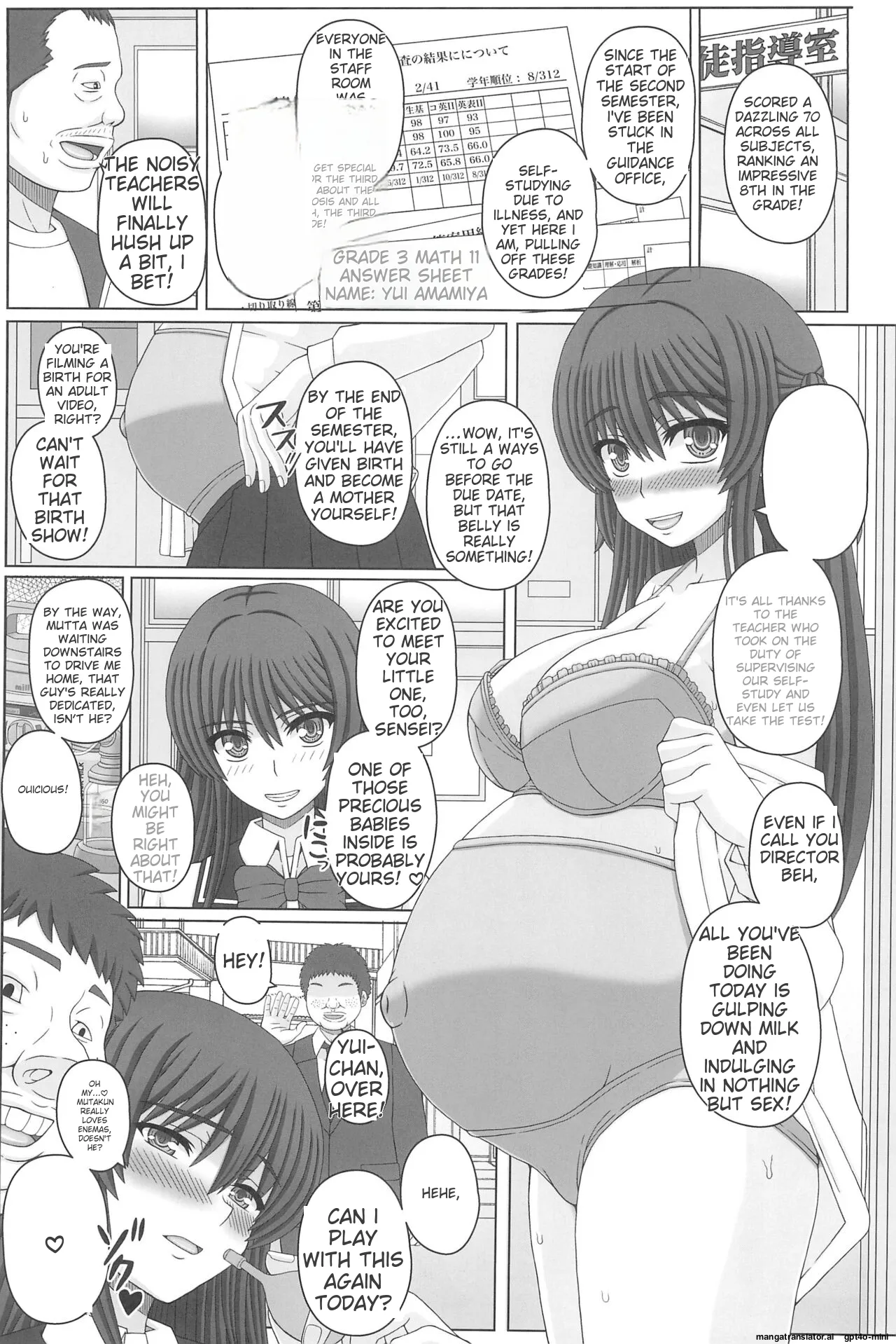 (C102) [Shiawase Kyouwakoku (Shiawase no Katachi)]Iinchou wa Class no Ninshin Pet 4[English] Page 3