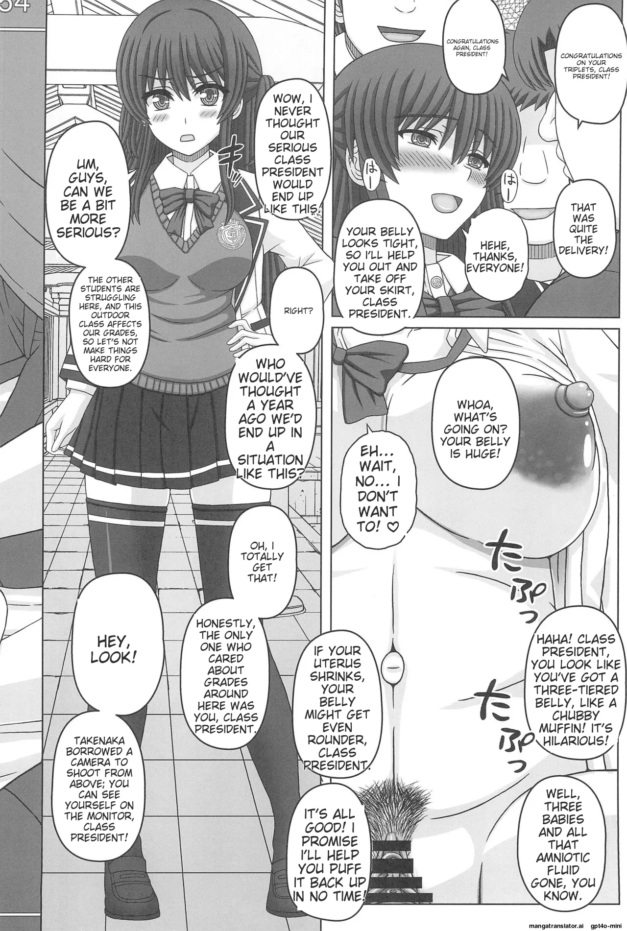 (C102) [Shiawase Kyouwakoku (Shiawase no Katachi)]Iinchou wa Class no Ninshin Pet 4[English] Page 32