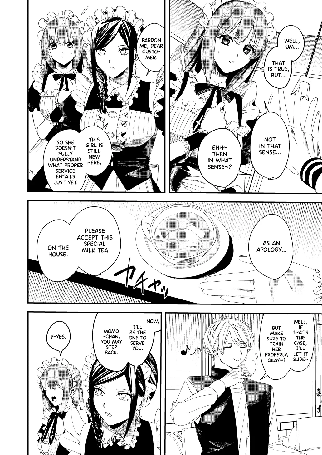 [Amuai Okashi Seisakusho (Betty)]Sekuhara Kyaku wa Maid ni shite Gohoushi Saseyo | Harasser Turned Maid Is Made to Service[English] Page 3