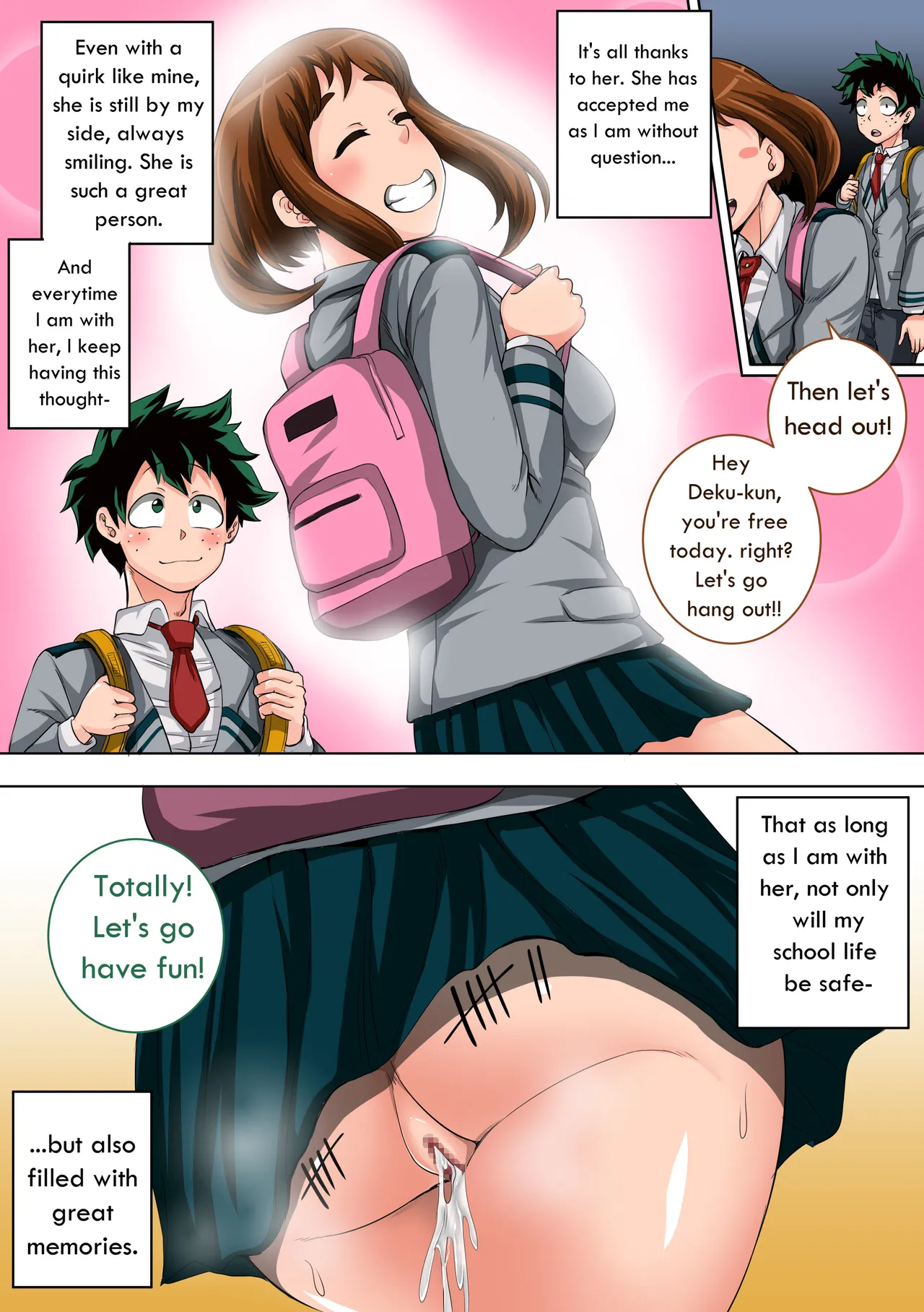 [Juicebox Koujou (Juna Juna Juice)]Boku no Harem Academia: 3-wa Ochako Hen "Arata na SEX Friend"(Boku no Hero Academia) [English] Page 53