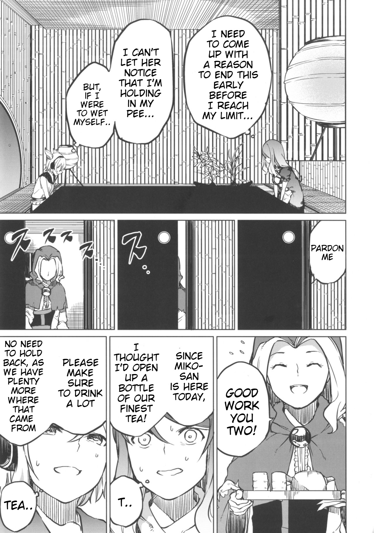 (Shuuki Reitaisai 4) [Tukimi Atelier (KURUTSUKI)]Toire ni ikitai! Hijiri desuga(Touhou Project) [English] Page 9