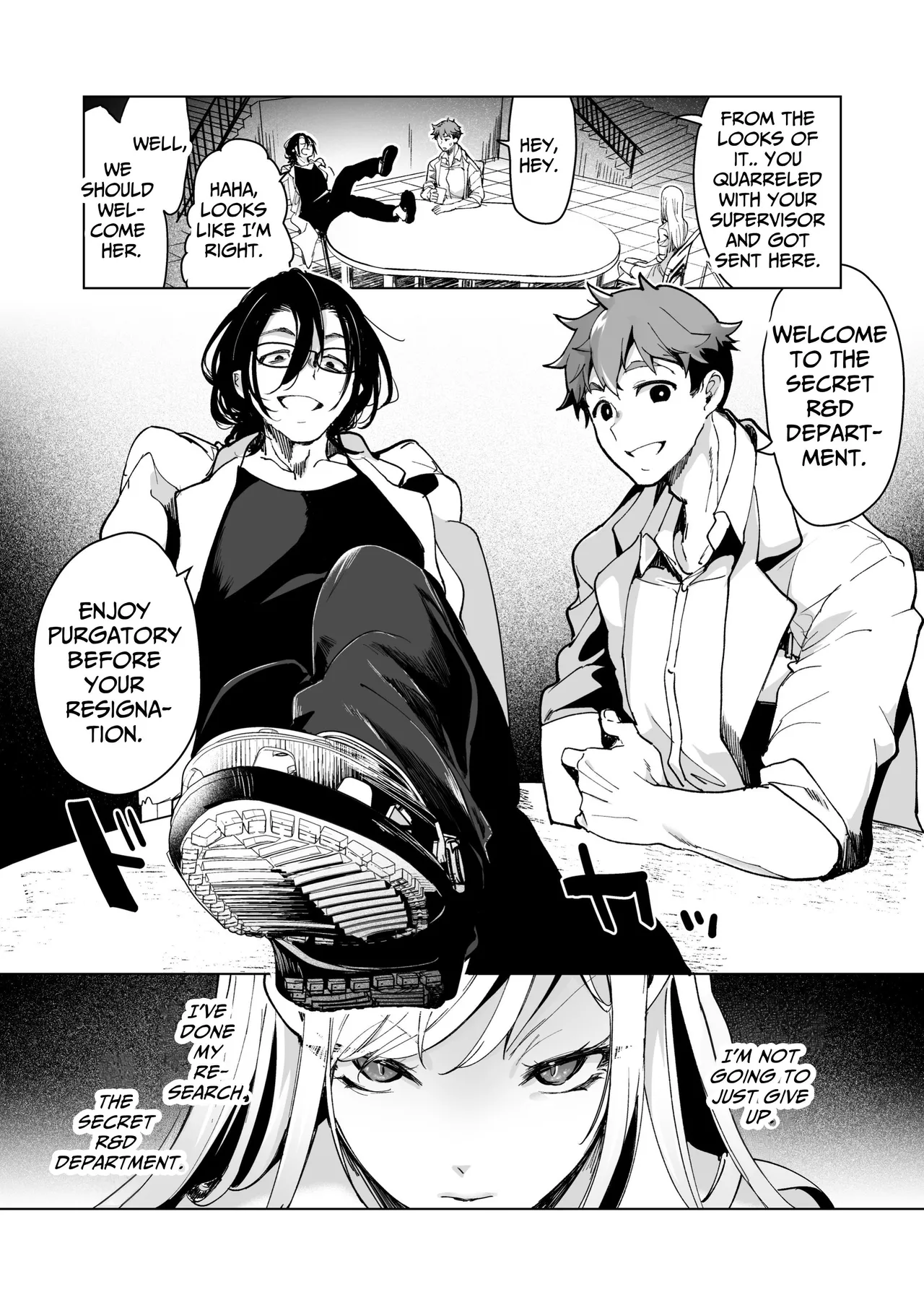 [Face Look Ponpon (Mogiri Ochigi)]Ai Gangu no Onna ~Tokumei Kaihatsu-bu no Otoko Futari ni Gangu ni Sarete Rinri ga Houkai~ | Turned into a Sex Toy?! Goodbye Morals!! Product Testing for the Secret R&D Department[English] [Kabedon] Page 14