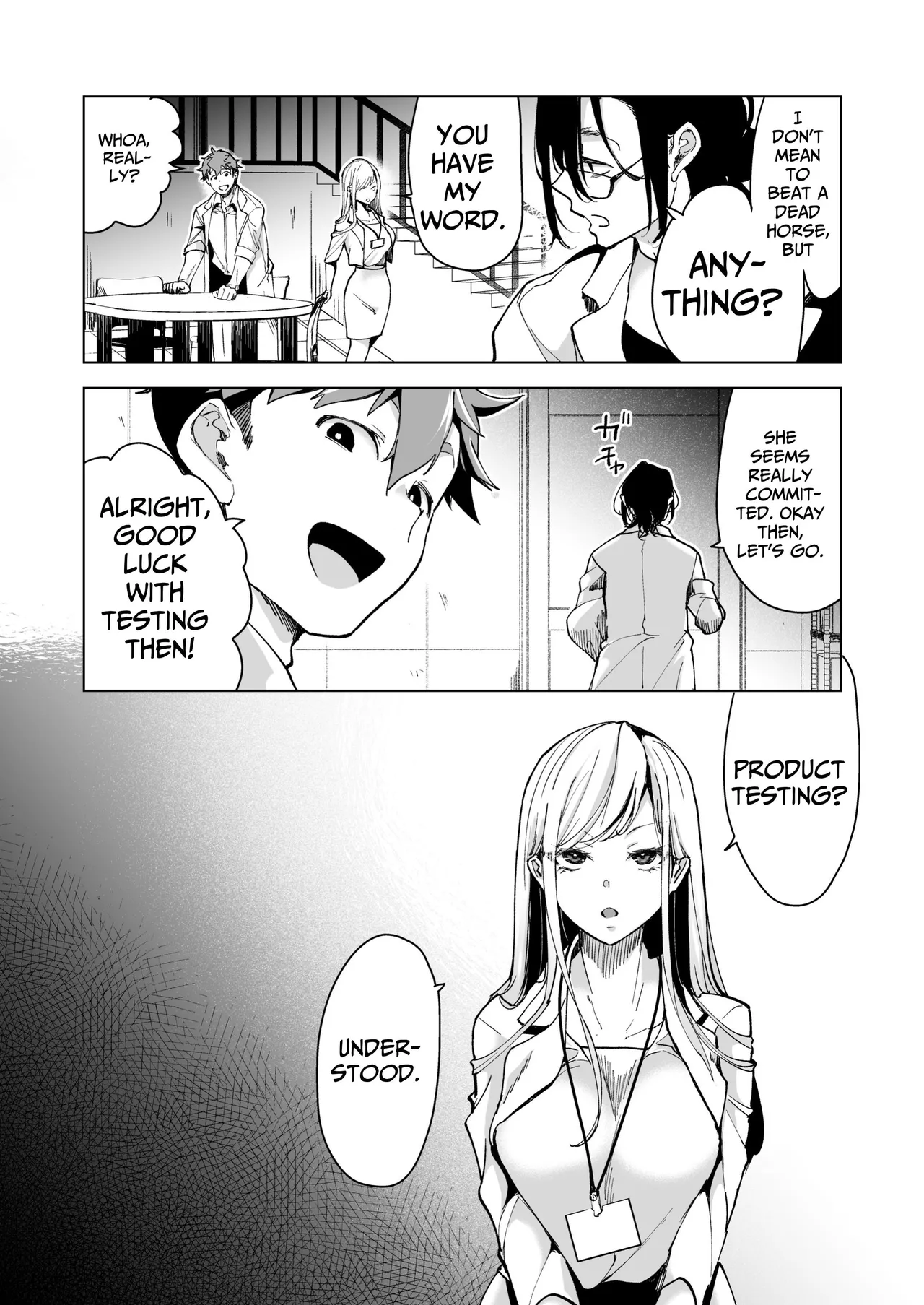 [Face Look Ponpon (Mogiri Ochigi)]Ai Gangu no Onna ~Tokumei Kaihatsu-bu no Otoko Futari ni Gangu ni Sarete Rinri ga Houkai~ | Turned into a Sex Toy?! Goodbye Morals!! Product Testing for the Secret R&D Department[English] [Kabedon] Page 18
