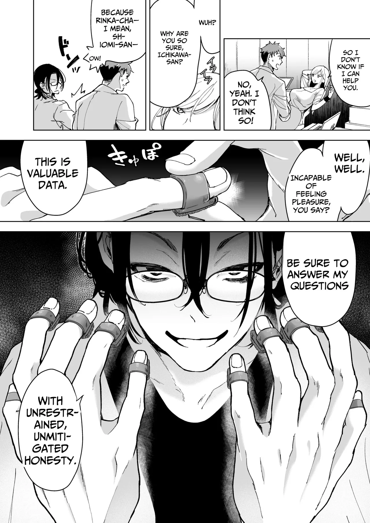 [Face Look Ponpon (Mogiri Ochigi)]Ai Gangu no Onna ~Tokumei Kaihatsu-bu no Otoko Futari ni Gangu ni Sarete Rinri ga Houkai~ | Turned into a Sex Toy?! Goodbye Morals!! Product Testing for the Secret R&D Department[English] [Kabedon] Page 24