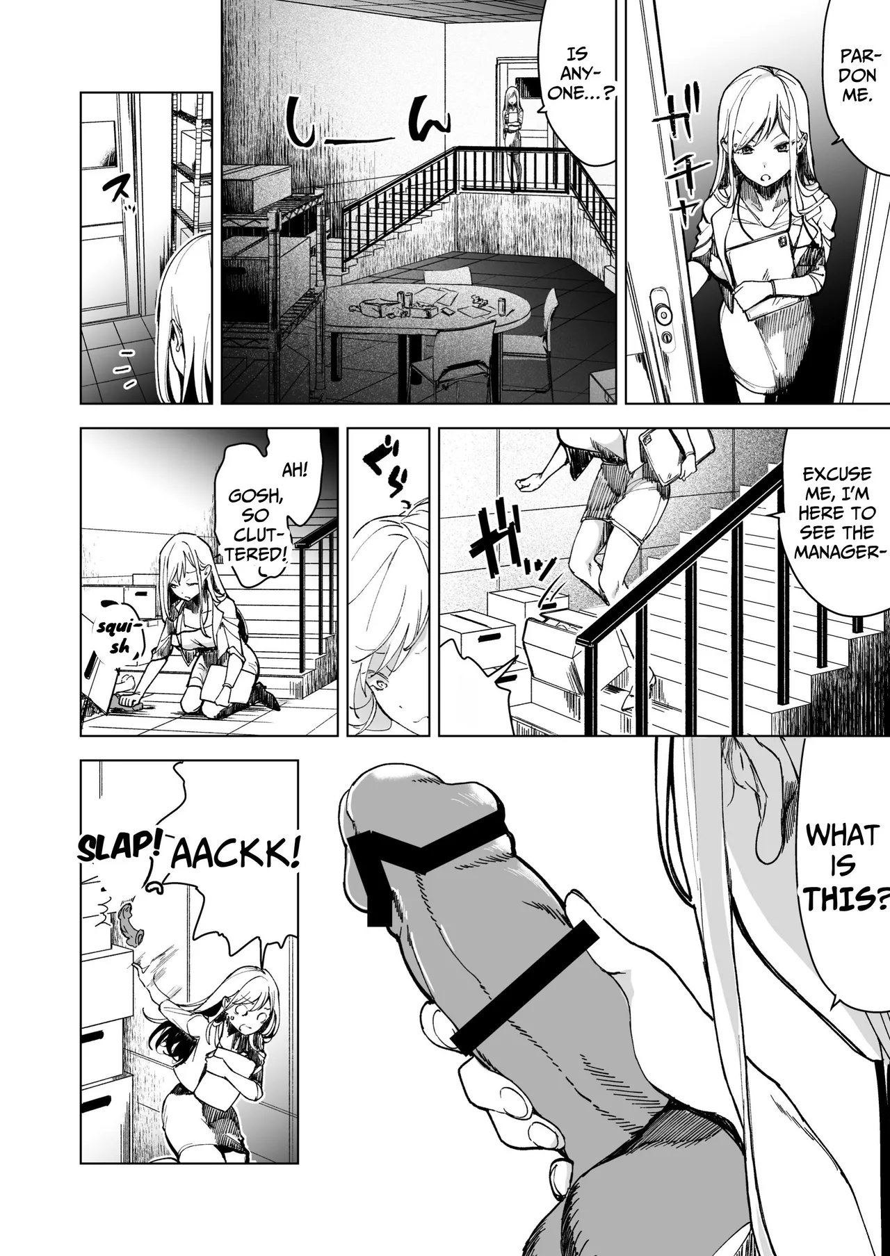 [Face Look Ponpon (Mogiri Ochigi)]Ai Gangu no Onna ~Tokumei Kaihatsu-bu no Otoko Futari ni Gangu ni Sarete Rinri ga Houkai~ | Turned into a Sex Toy?! Goodbye Morals!! Product Testing for the Secret R&D Department[English] [Kabedon] Page 8