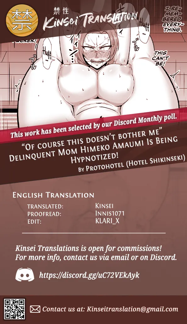 [Hotel Shikinseki (Protohotel)]"Konnan Uwaki ni Naru Wake Naishi" Yanmama Amami Himeko wa Saiminchuu! | “Of course this doesn’t bother me” Delinquent Mom Himeko Amaumi Is Being Hypnotized![English] [Kinsei Translations] [Digital] Page 42