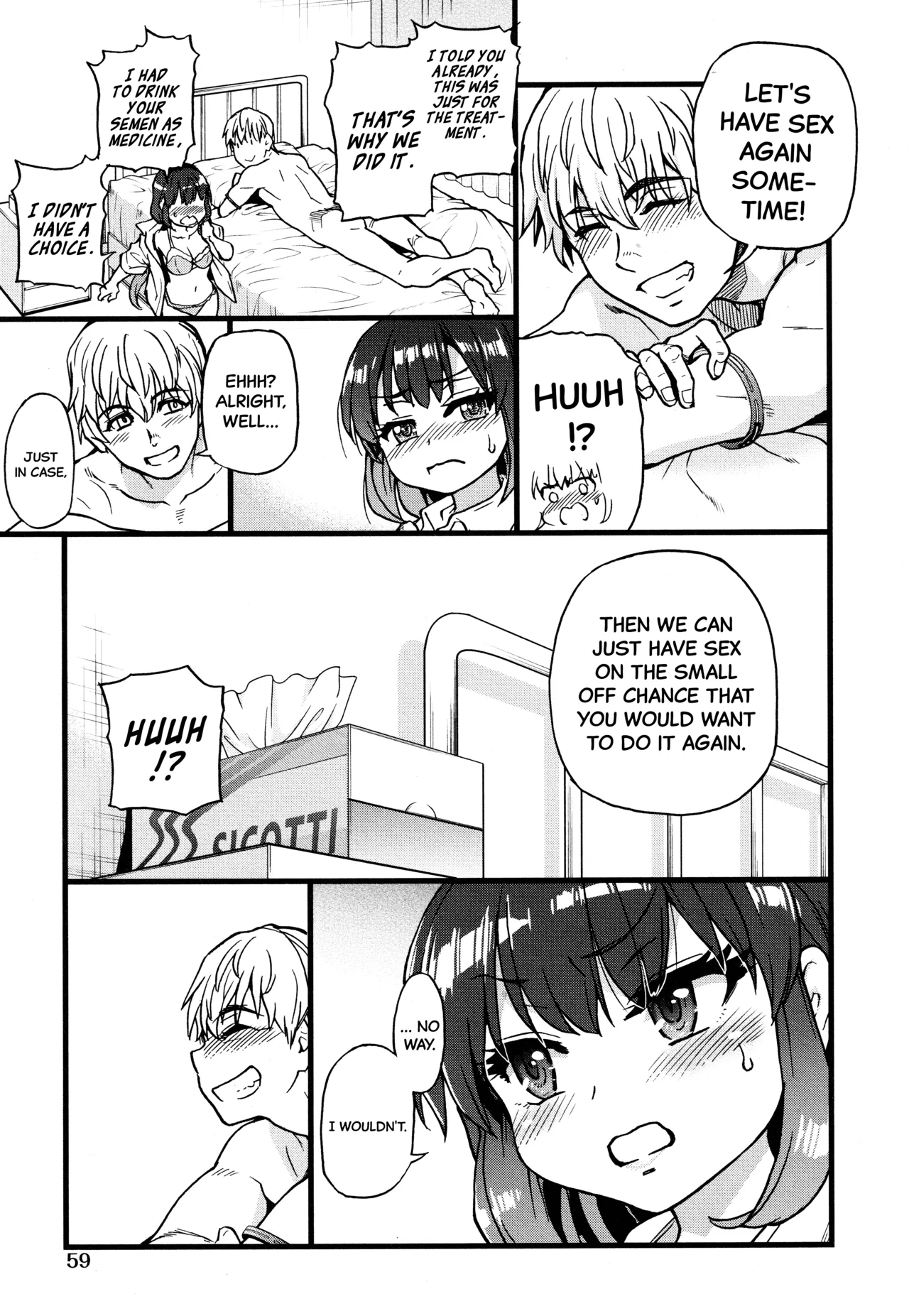 [Shiwasu no Okina]Koko Kara Saki wa Sex Desu!! (Boku no Seieki de Honpuku Kaiyu!!) Ch. 1-10[English] Page 52