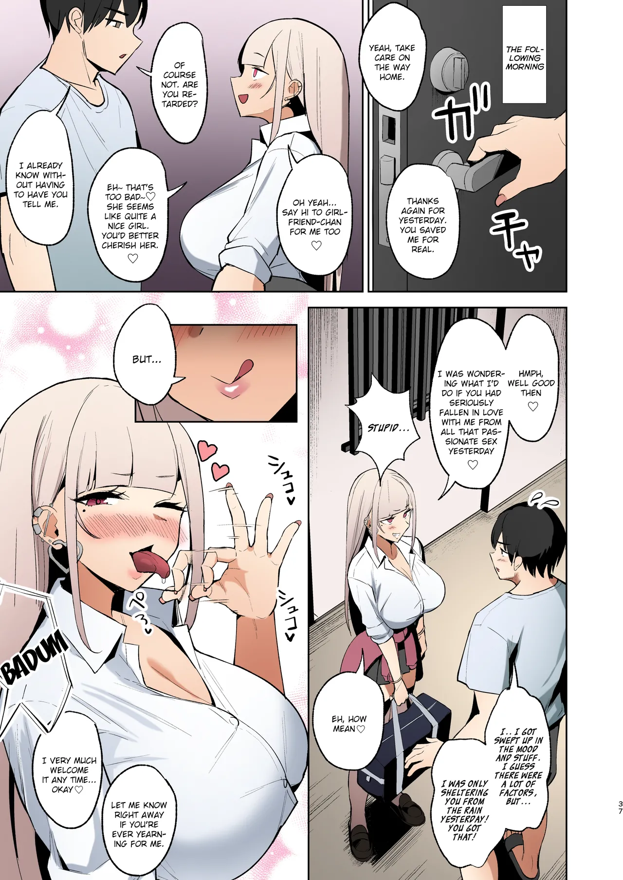 [EROTOMANIA (Nanae)]Ecchi na Gal JK to Amayadori Tsuide ni Uwaki Koubi Shichau Yatsu. | Cheating and Mating with a High School Gyaru while Sheltering from the Rain[English] {brolen} [Colorized] [Digital] Page 36