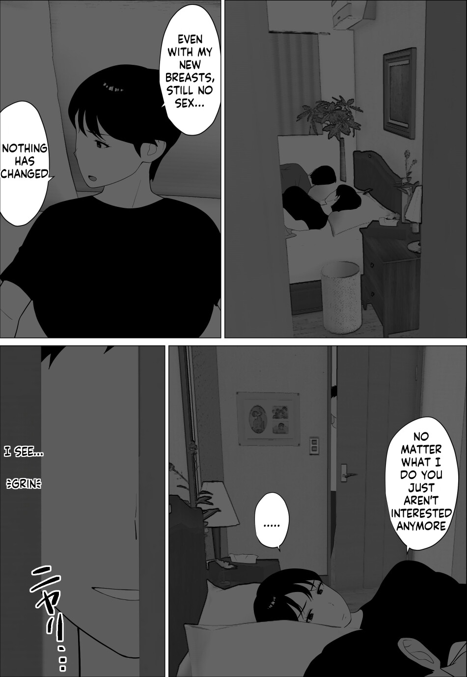 [Oroboy]Danna to no Resu Kaishou no Tameni Toukyou Shita noni | Enlarged breasts to entice husband and yet...[English] [innyinny] Page 16
