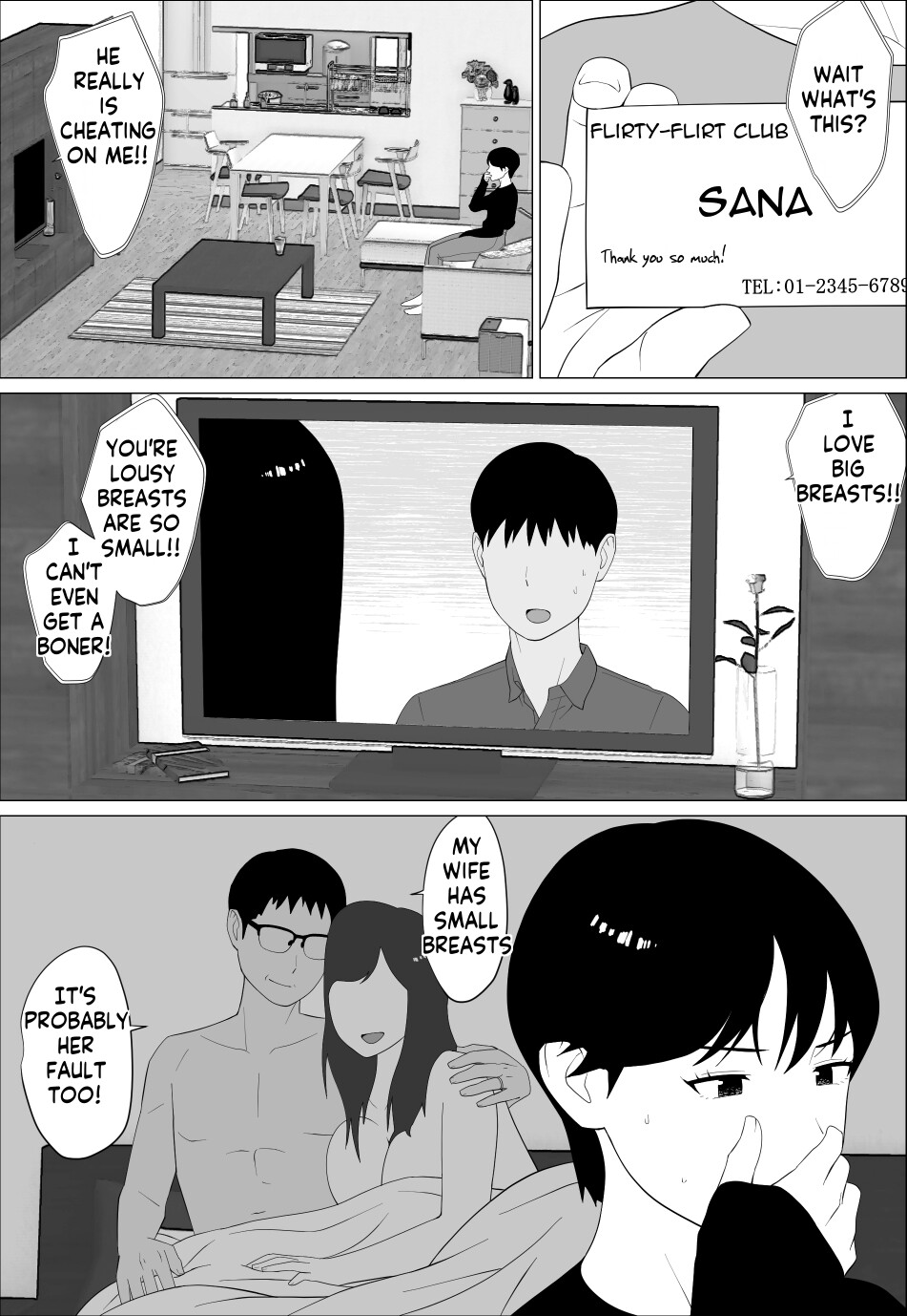 [Oroboy]Danna to no Resu Kaishou no Tameni Toukyou Shita noni | Enlarged breasts to entice husband and yet...[English] [innyinny] Page 7