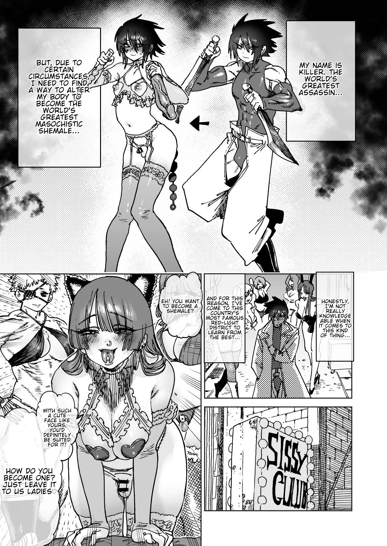 [Horieros]"Mesu Ochi" Sekai Saikyou no Koroshiya Self Mesu-ka Kaizou | The World's Strongest Assassin Self-Feminization[English] Page 7